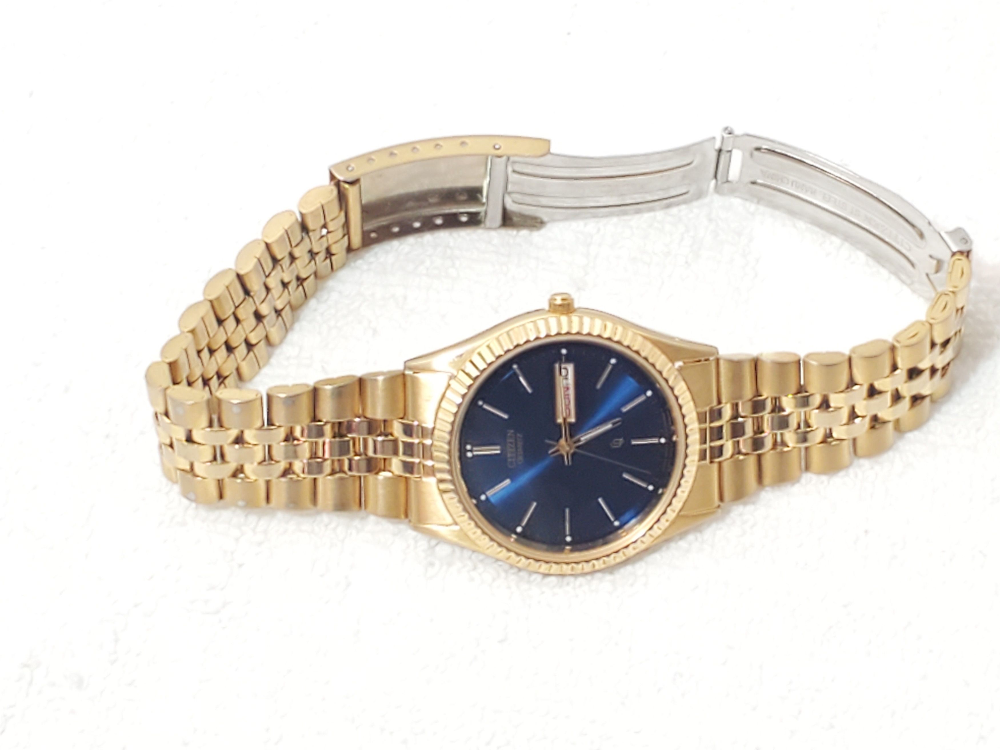 Citizen Vintage Citizen Men's Day Date Quartz Watch Blue Dial Size 36 - 5 Thumbnail