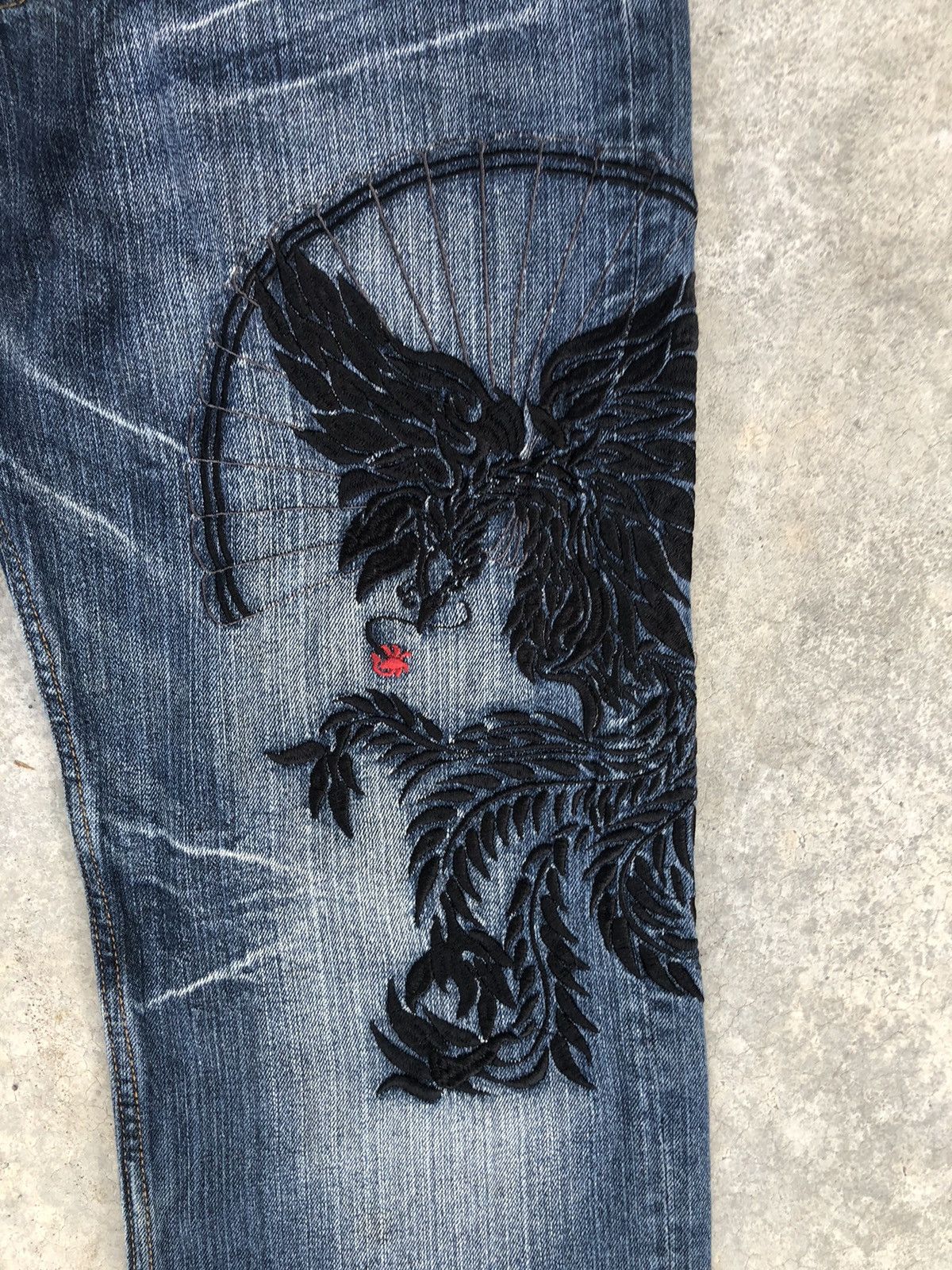 Japanese Brand Japanese Buden Embroidered Jeans Distressed Jeans Size US 33 - 13 Thumbnail