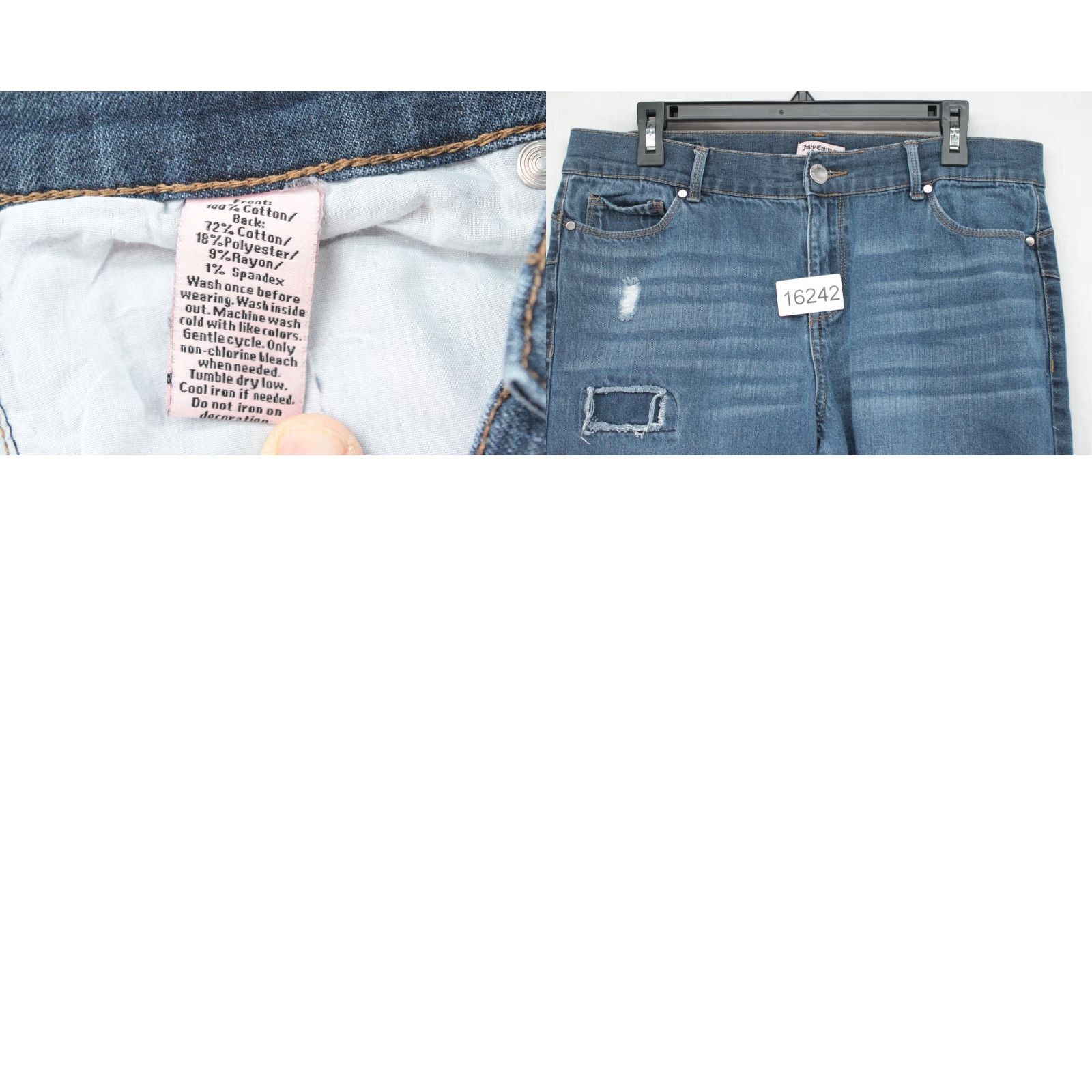 Juicy Couture Juicy Couture Jeans Women's 14 Blue Distressed Casual Street Wear Party Office Size 36" / US 14 / IT 50 - 8 Thumbnail