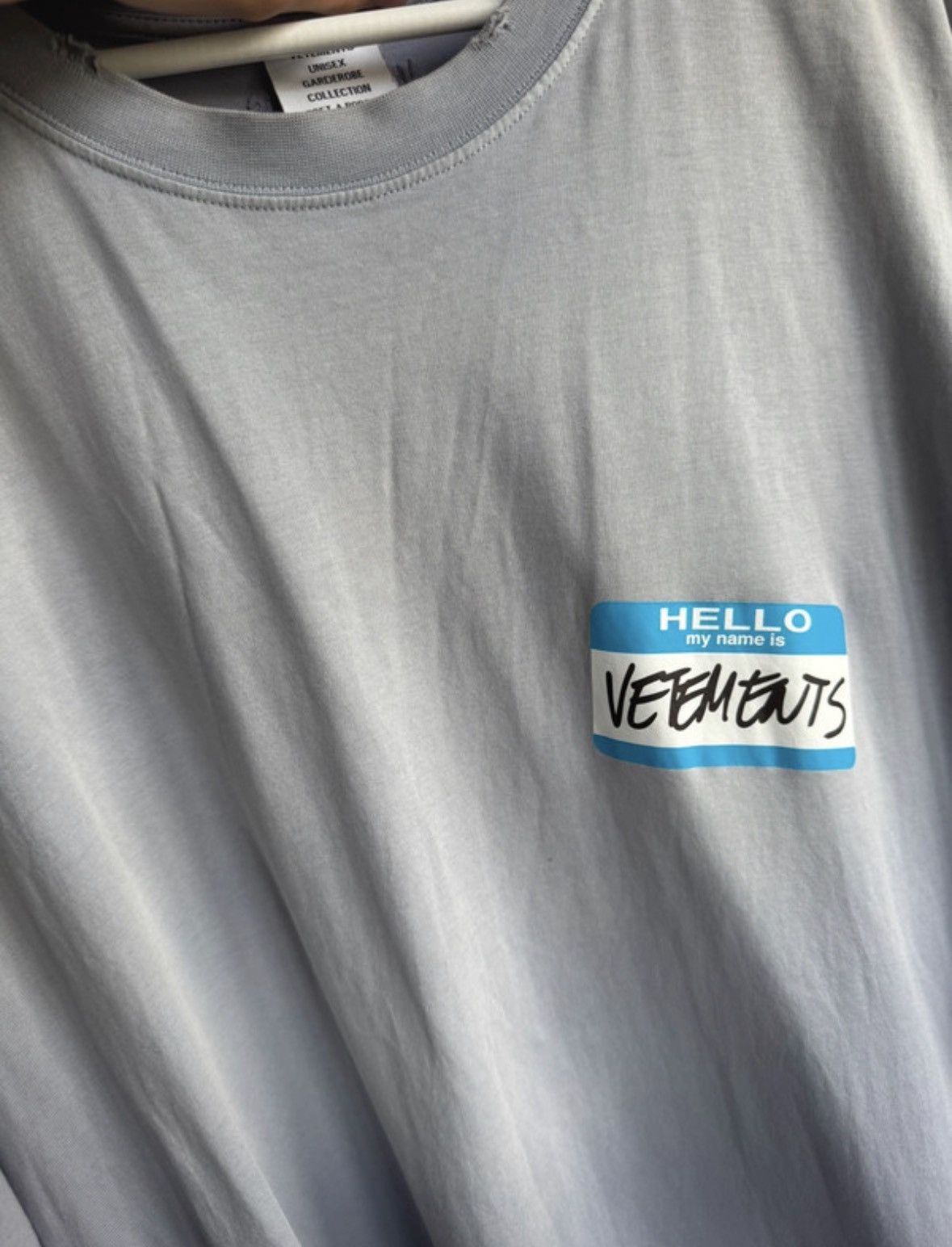 Vetements Vetements Hello My Name Is Washed T Shirt blue Size US M / EU 48-50 / 2 - 8 Thumbnail