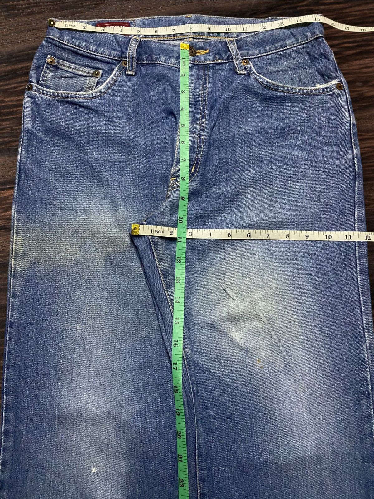 Japanese Brand Vintage Japanese Brand Edwin 703 Blue Wash Distressed Jeans Size US 30 / EU 46 - 13 Thumbnail