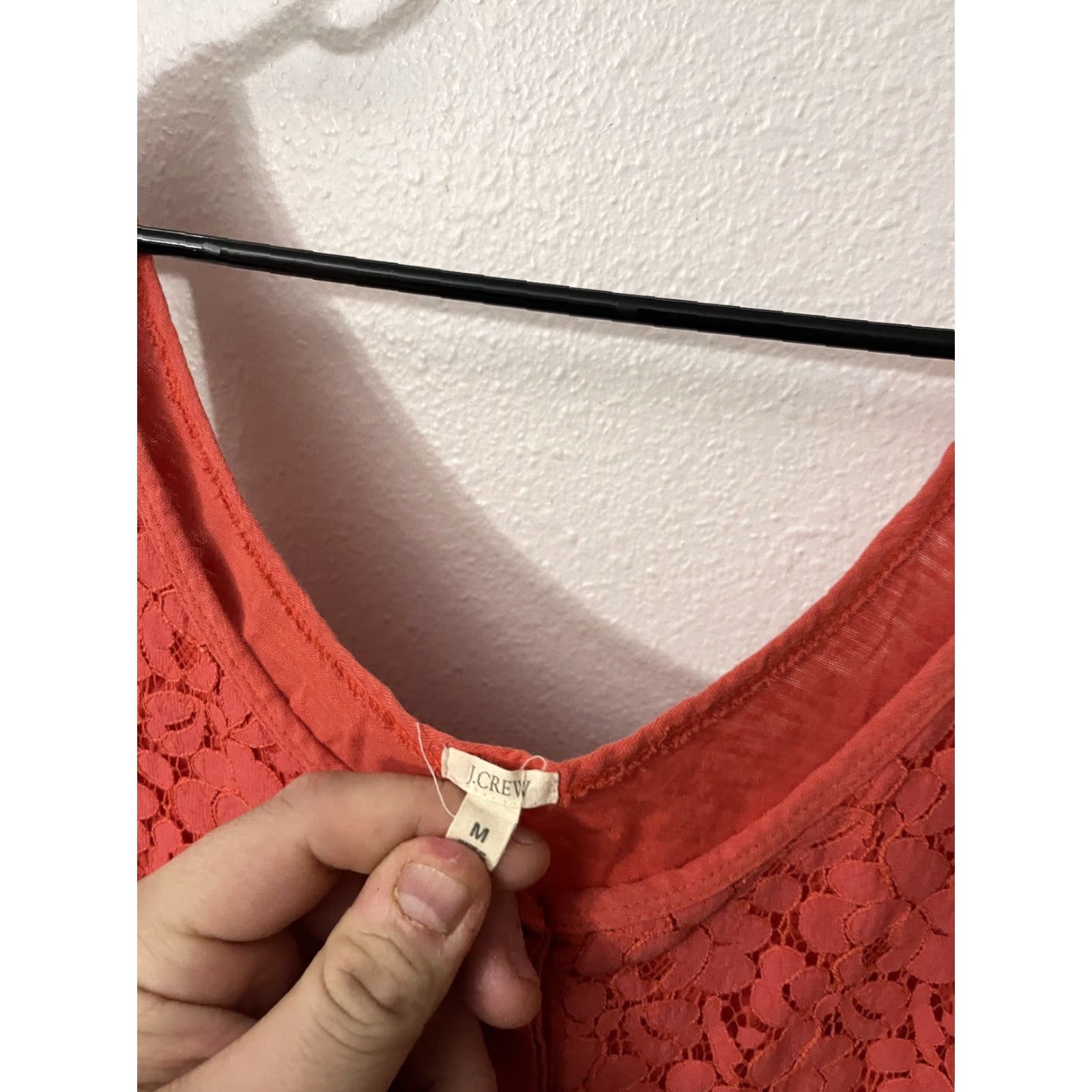 J.Crew VINTAGE J. Crew Lace Over Tank Top Women Medium Orange Sleeveless Sleeveless Top 36954 Size M / US 6-8 / IT 42-44 - 3 Thumbnail