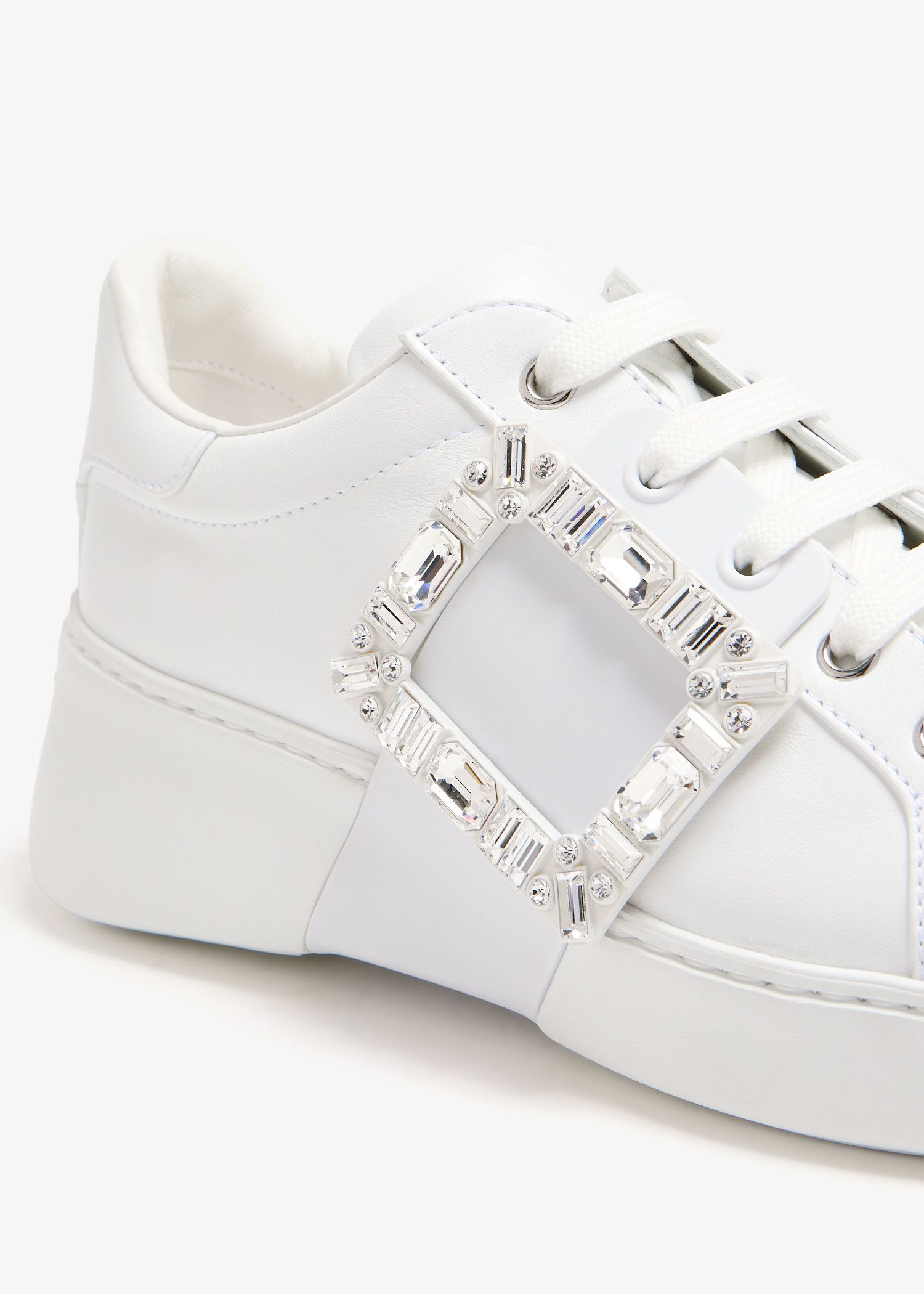 Roger Vivier o1s22i1n0325 Leather Low-Top Sneakers in White Size US 11 / IT 41 - 3 Thumbnail