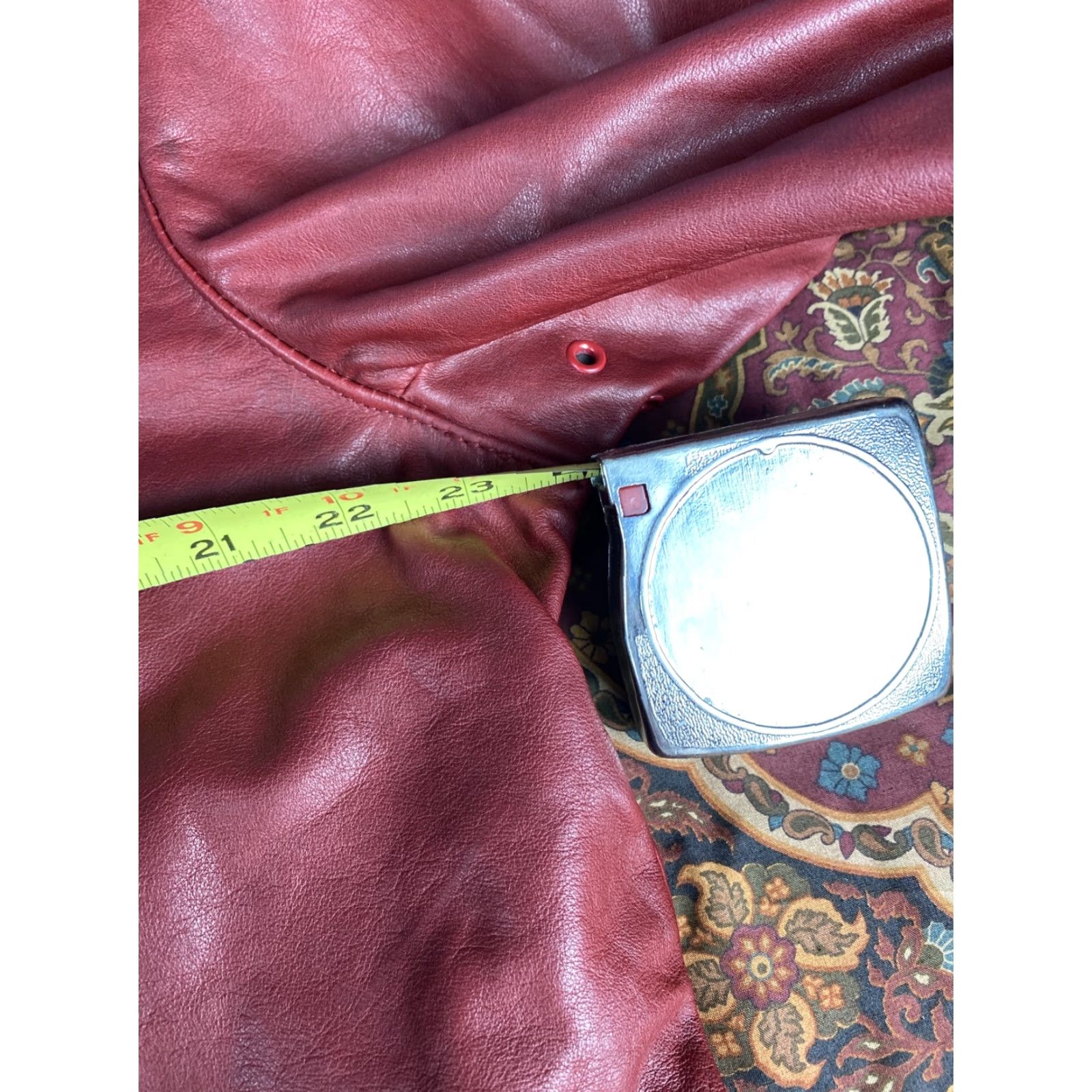 Gap VINTAGE GAP PRODUCT RED LEATHER CAFE RACER Motorcycle Jacket Mens Sz L Red Biker Riding Size US L / EU 52-54 / 3 - 5 Thumbnail