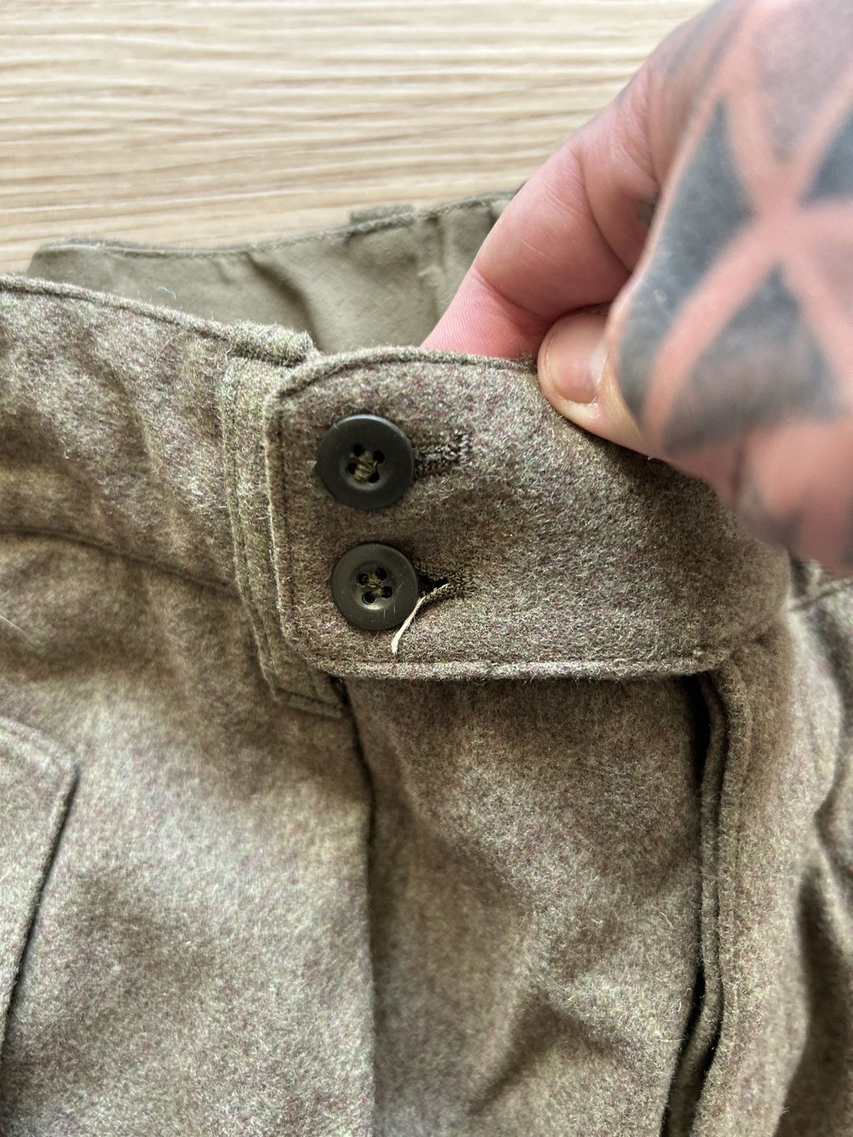 Vintage Vintage 80s Heavy Wool Military Cargo Pants Size US 32 / EU 48 - 4 Thumbnail