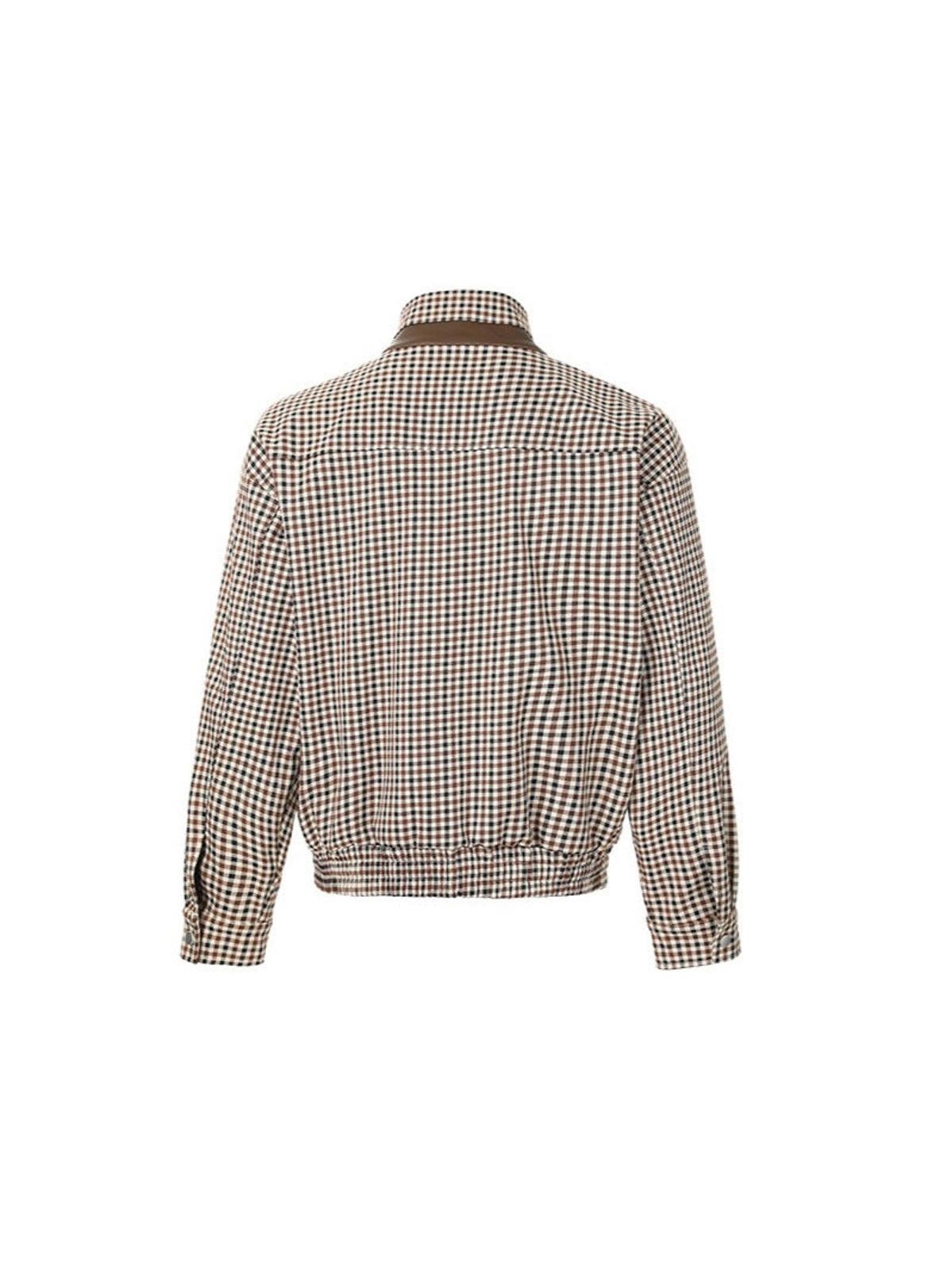 Vintage Brown Plaid Zip-Up Bomber Jacket Size US M / EU 48-50 / 2 - 3 Thumbnail