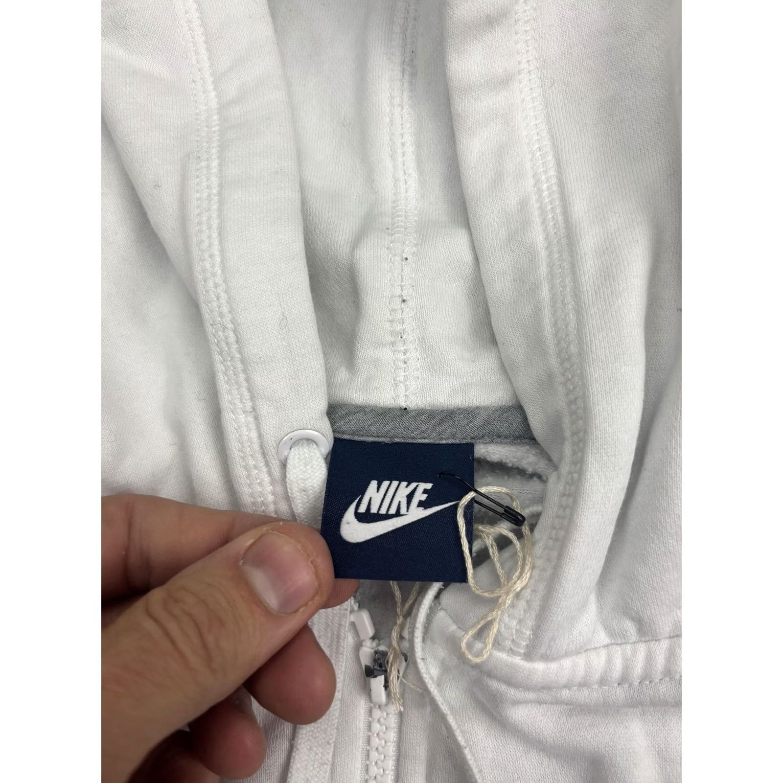 Nike VINTAGE Nike Hoodie Womens Medium White Full Zip Fleece Sweatshirt Swoosh Logo Athletic Size M / US 6-8 / IT 42-44 - 3 Thumbnail