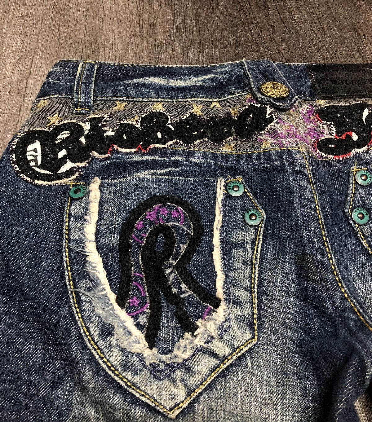 If Six Was Nine × Japanese Brand VINTAGE RIOBERA FLARE JEANS RARE DESIGN UNISEX Size US 30 / EU 46 - 11 Thumbnail