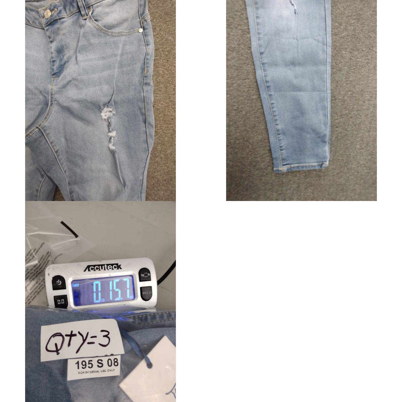 Denime Trend & Build Jeans Women 34 Light Denim 5-Pocket Whiskering Skinny Slim Stretch Blue Heather (If you consider color as Light Blue) Size 24" / US 00 / IT 34 - 8 Thumbnail