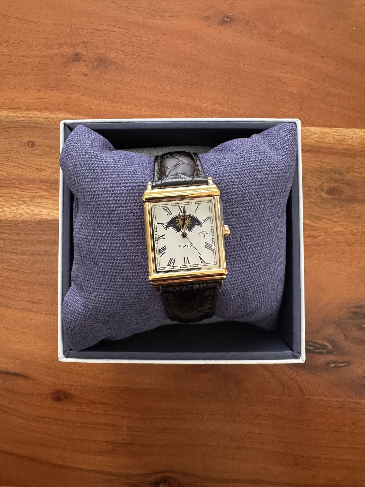 Noah × Timex Sun & Moon Phase Tank Watch Black Gold | Grailed