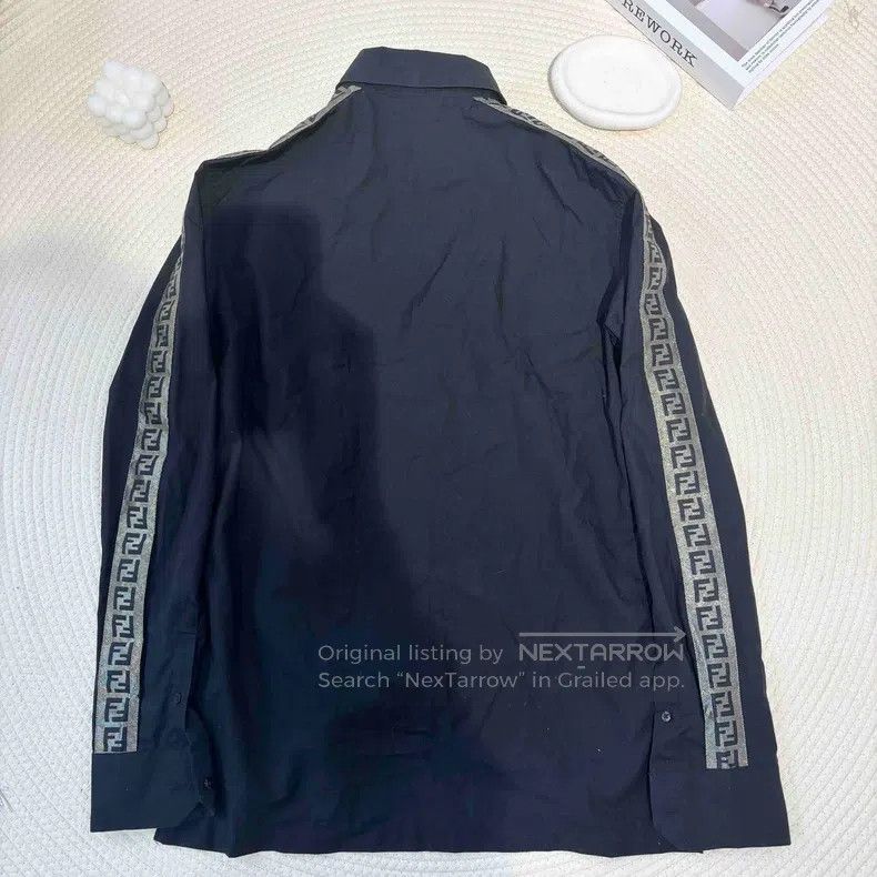 Fendi Fendi size 39 FF Printed Black Shirt, FF Print on Sleeves, Size US XXS / EU 40 - 2 Thumbnail