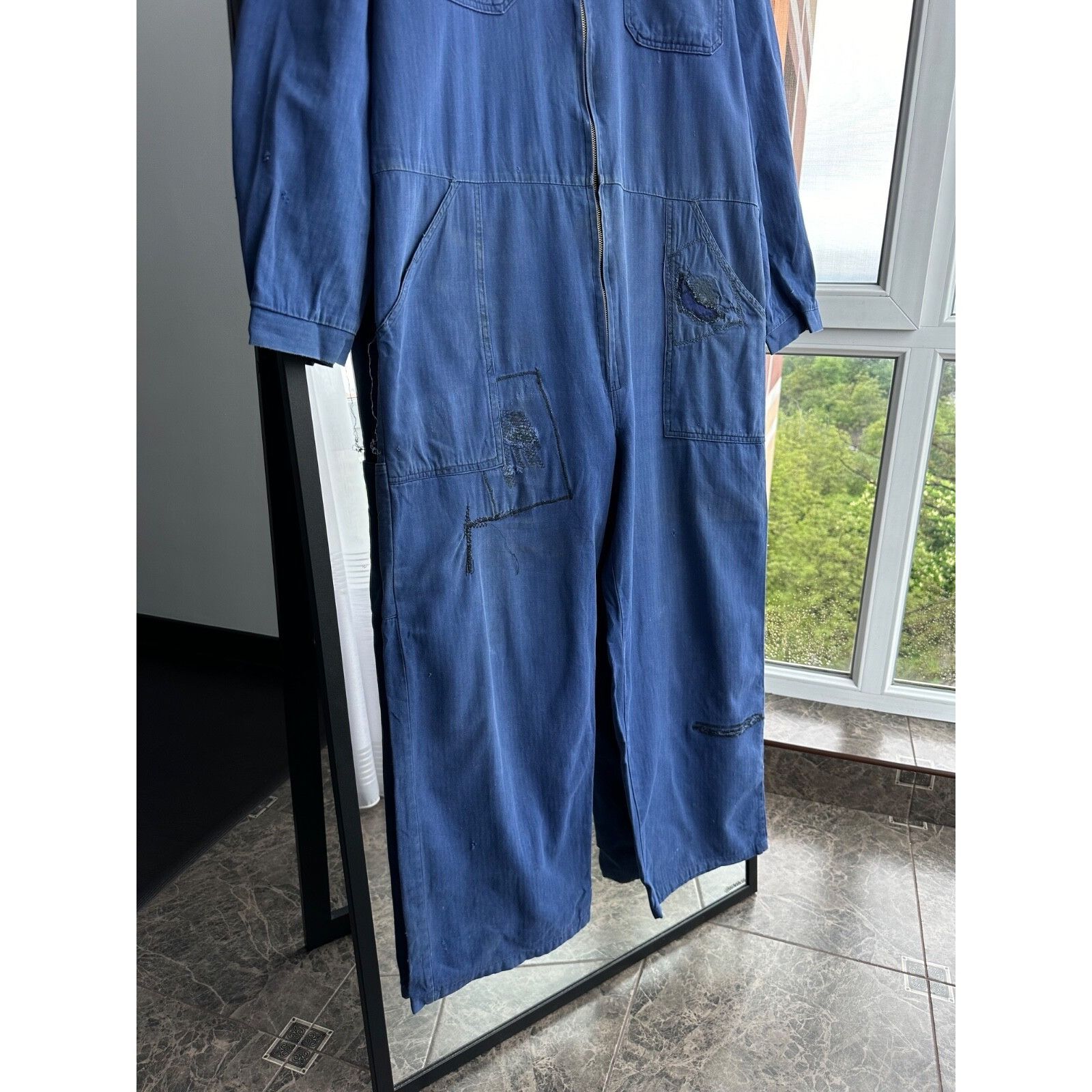 Vintage VTG Sanfor 70s French Workwear Distressed Jumpsuit Overall Size US 36 / EU 52 - 10 Thumbnail