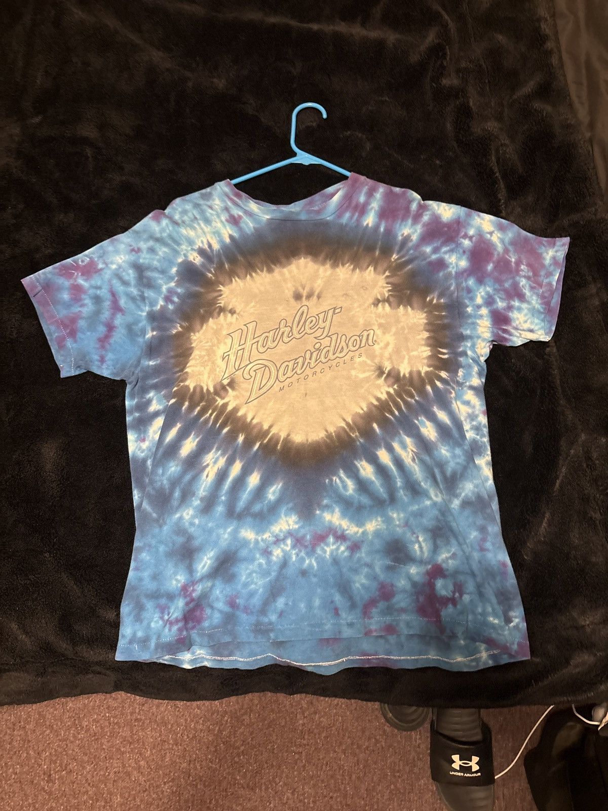 Harley Davidson × Vintage Vintage Blue Tie-dye Harley Davidson 1980s Size US L / EU 52-54 / 3 - 1 Thumbnail