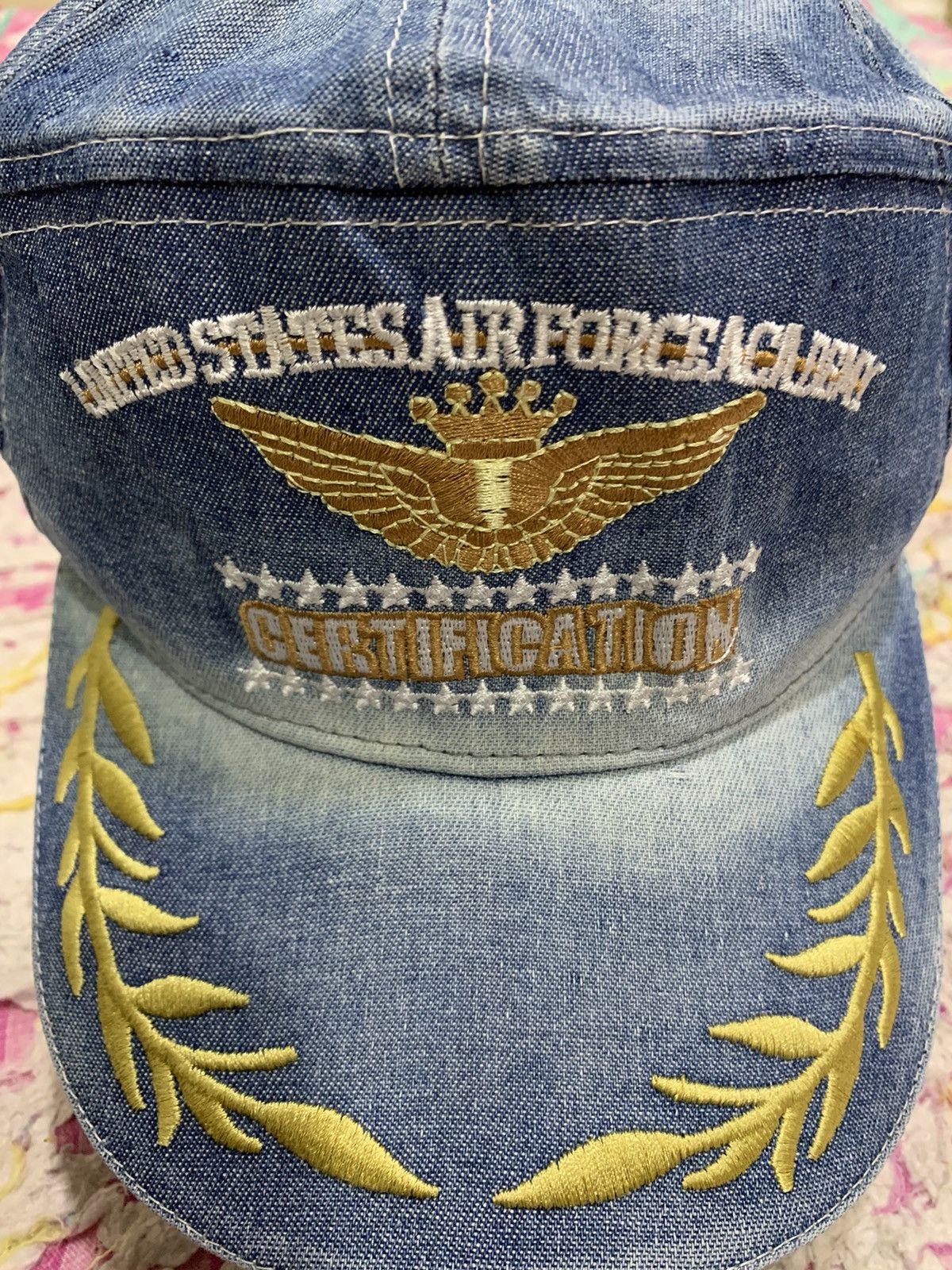 Vintage Denim Baseball Cap United Air Force Academy Faded Size ONE SIZE - 2 Thumbnail