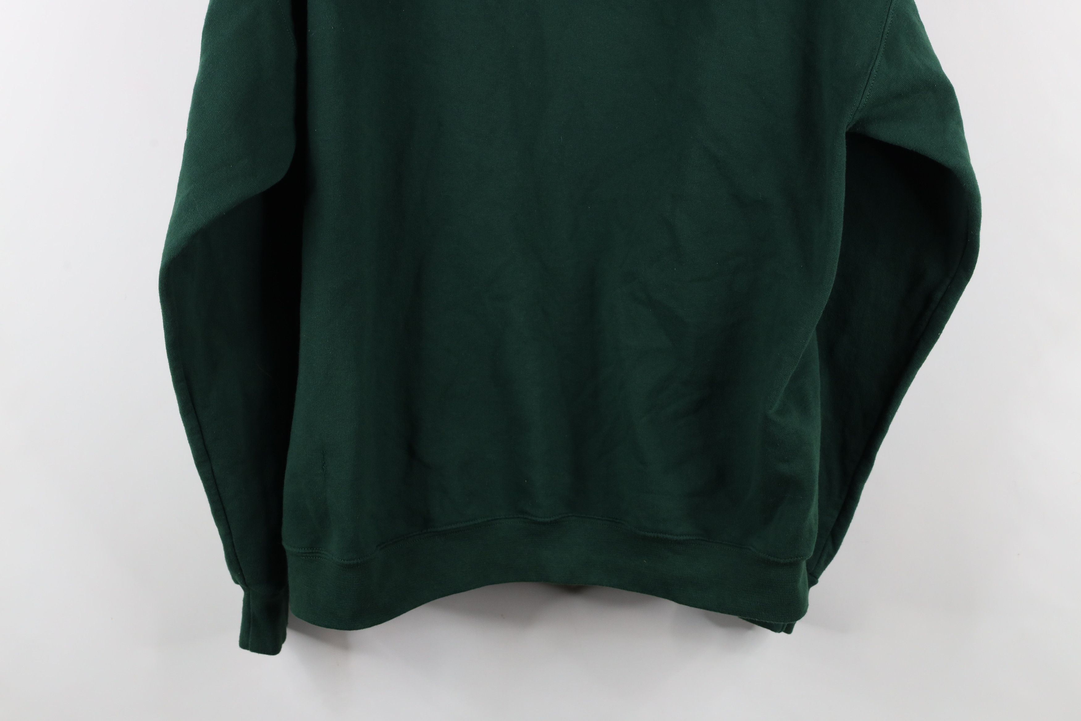 Vintage Vintage 90s Streetwear Blank Hoodie Sweatshirt Hunter Green Size US XL / EU 56 / 4 - 13 Thumbnail