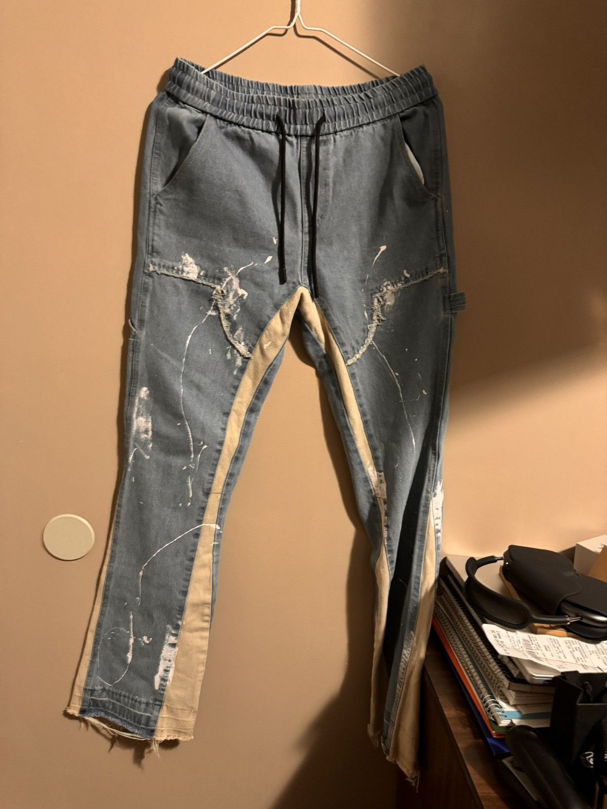 Vintage Denim Paint Splatter Flare Detail Pants Size US 30 / EU 46 - 6 Thumbnail