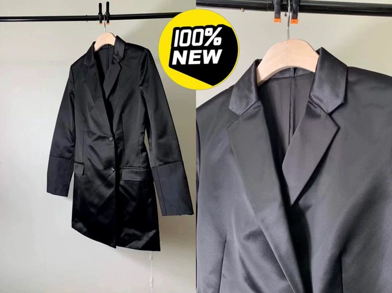 HELMUT LANG A satin waistcoat is an expensive long suit