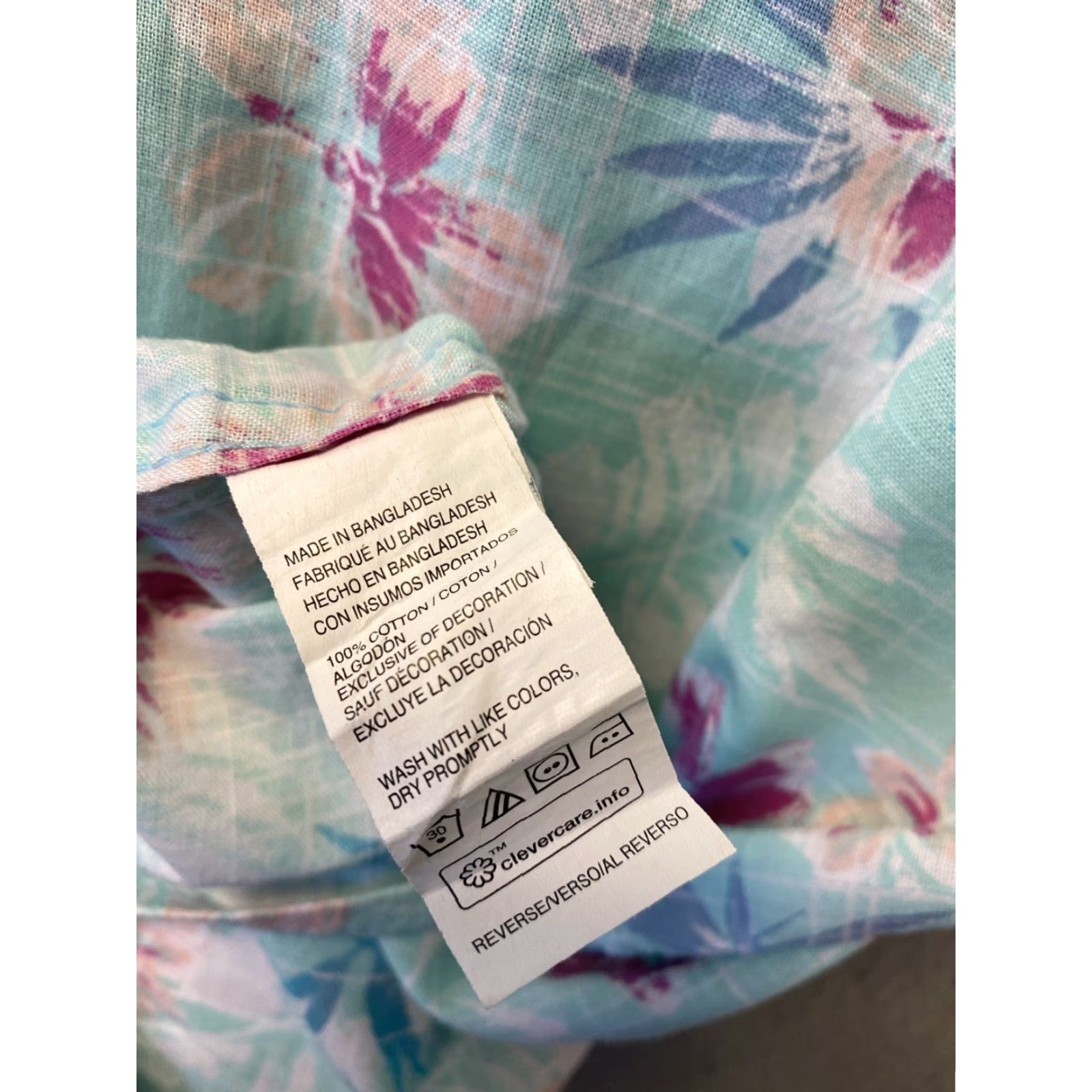 Izod IZOD Saltwater Men's Short Sleeve Cotton Button-Down Shirt XL Blue Floral Casual Size US XL / EU 56 / 4 - 8 Thumbnail