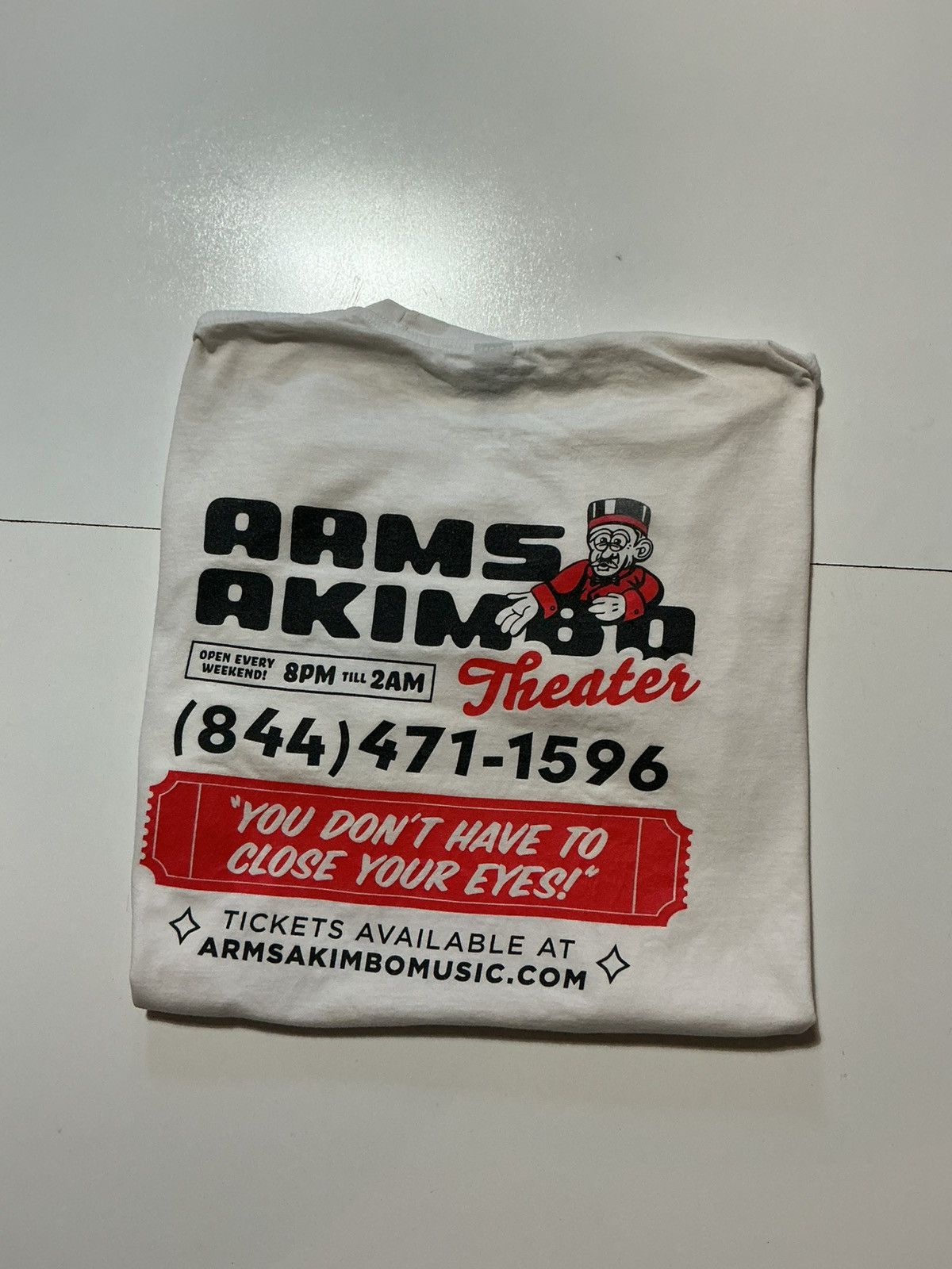 Band Tees Arms Akimbo Theater Don't Have To Close Your Eyes T-Shirt Size US XL / EU 56 / 4 - 1 Thumbnail