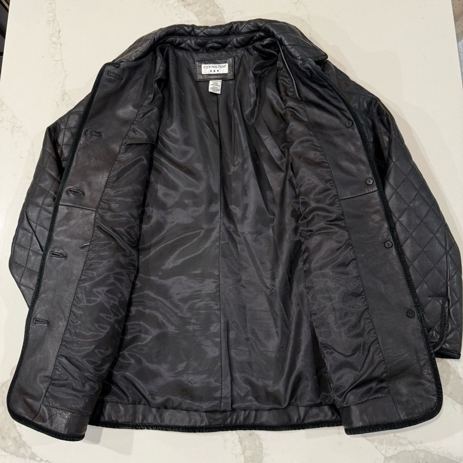 Covington Covington Quilted Button Front Leather Jacket Womens Medium Size M / US 6-8 / IT 42-44 - 4 Thumbnail