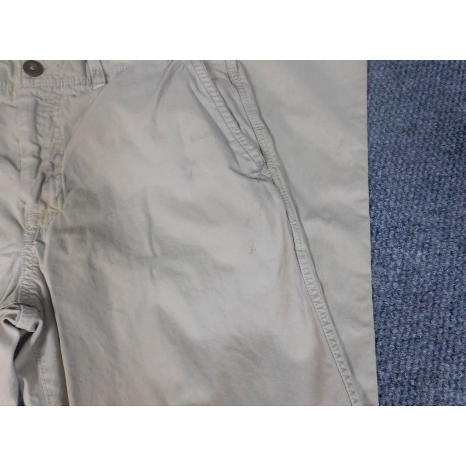 American Eagle Outfitters American Eagle Outfitters Pants 29x33 Beige Relaxed Straight Canvas Chino Men Regular Belt Zipper Front Flat Front Inseam 33 Casual Mens Size US 29 - 2 Thumbnail