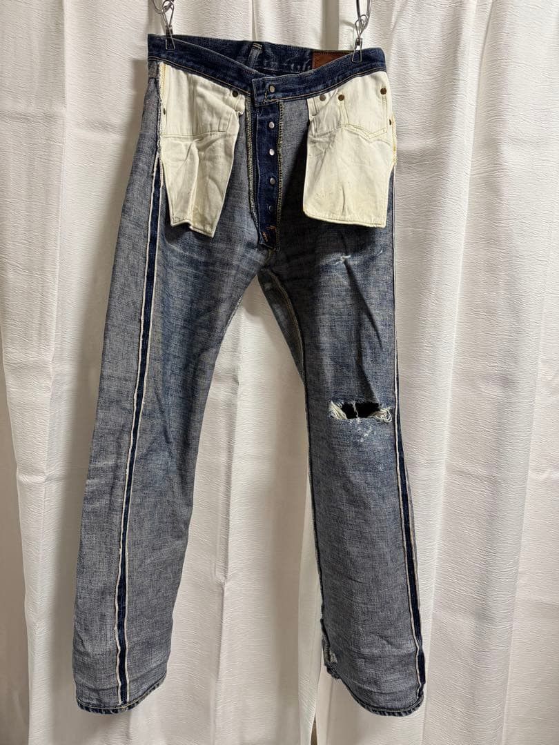 Japanese Brand Vintage Japanese Brand Faded Blue Wash Distressed Jeans Size US 28 / EU 44 - 15 Thumbnail