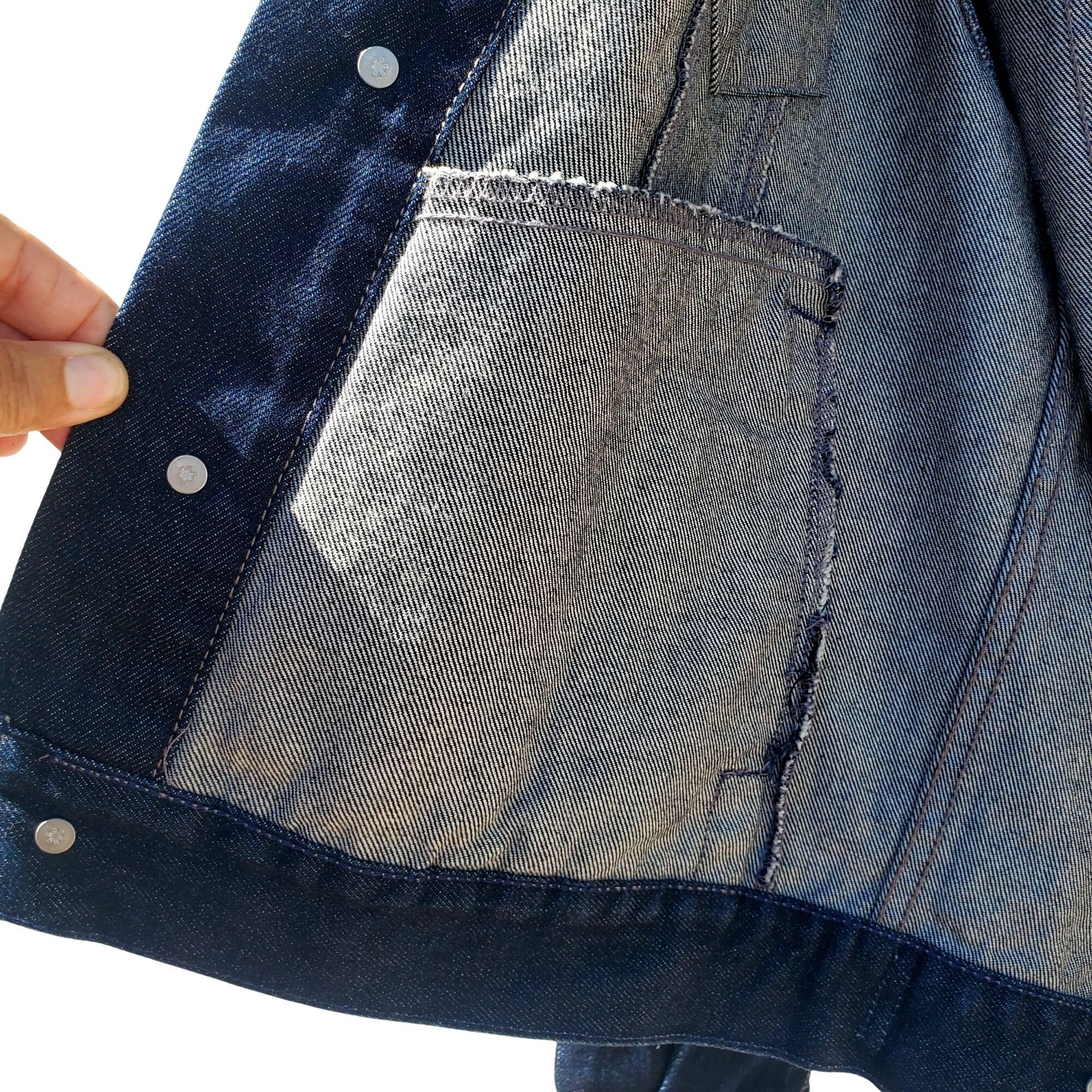 Handmade Frida Kahlo Y2K Portrait Denim Trucker Jacket Hand Painted W Size L / US 10 / IT 46 - 14 Thumbnail
