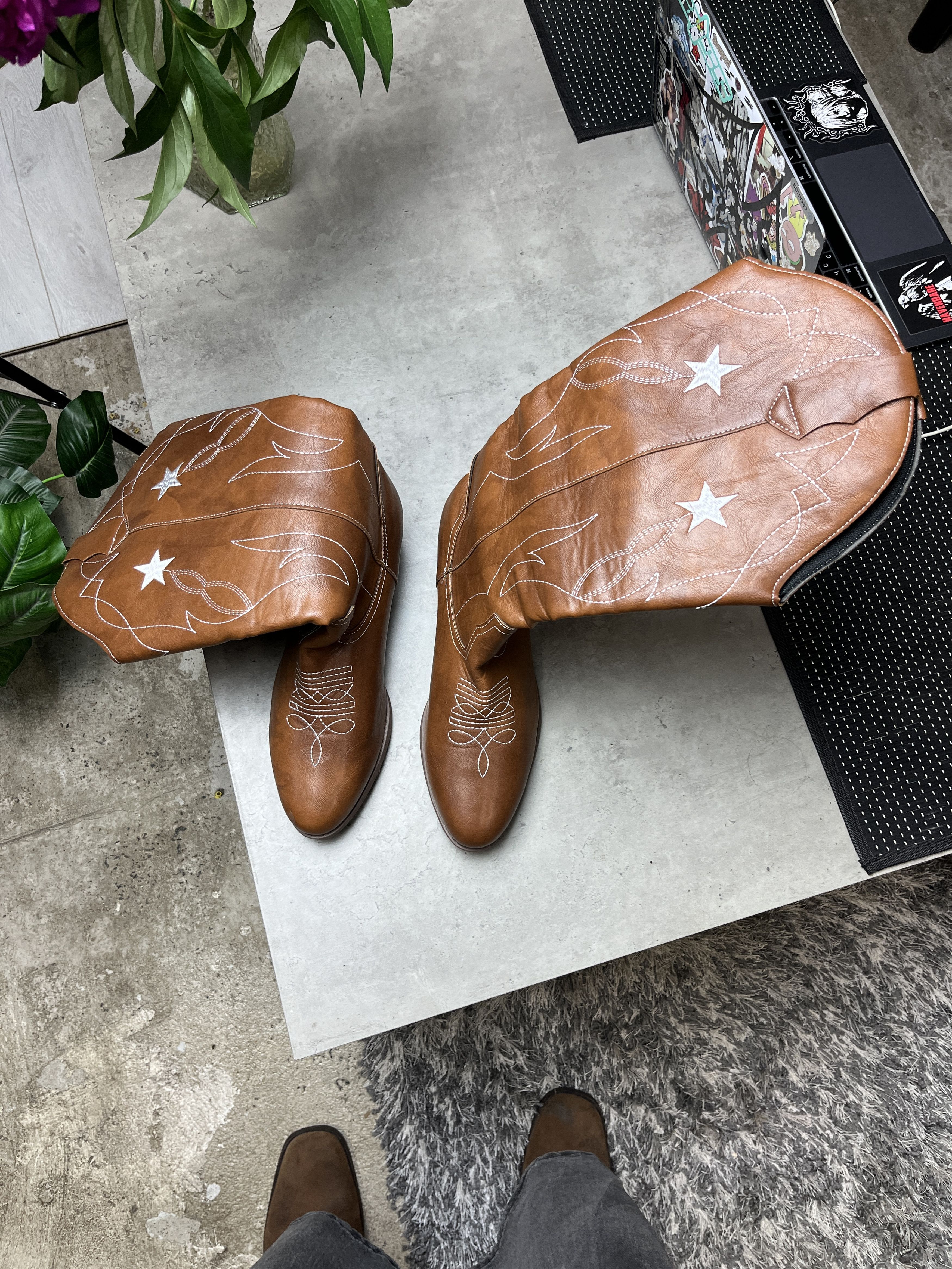 Other 2000s WESTERN COWBOY BOOTS HARNESS EMBROIDERED STARS - 5121 Size US 7 / EU 40 - 5 Thumbnail
