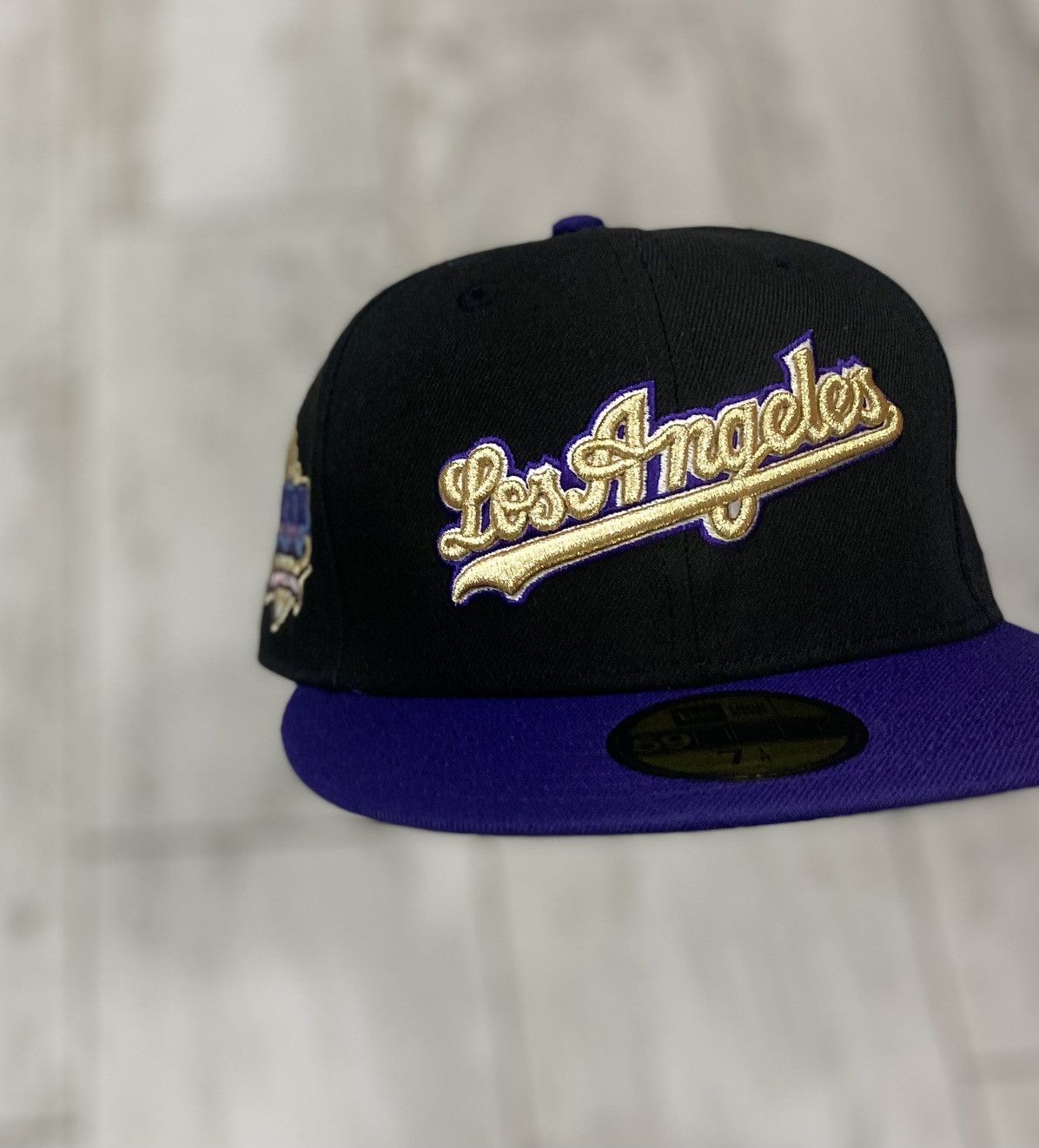 image of Hat Club x Myfitteds Los Angeles Dodgers Fitted Size 7 1/8 in Black, Men's