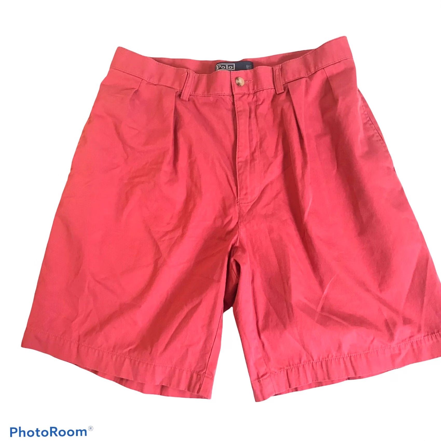 Polo Ralph Lauren Polo Ralph Lauren Mens 33 Tyler Pleated Soft Red Walking 100% Cotton Shorts Designer Preppy 90s Casual Size US XS / EU 42 / 0 - 5 Thumbnail
