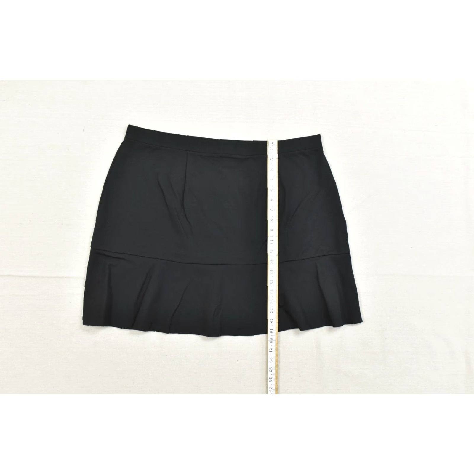 Loft LOFT Skirt Black Flounce Hem Mini Plus Size 16 Stretch Ponte Knit NWT Women Size 38" / US 16 / IT 52 - 4 Thumbnail
