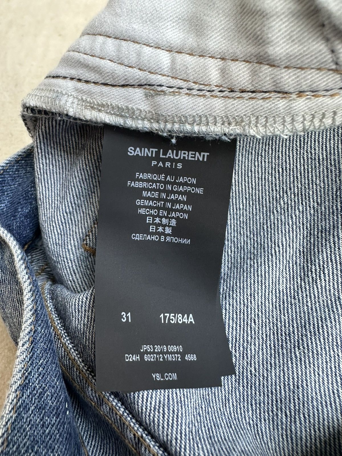 Saint Laurent Paris SS20 Saint Laurent distressed blue crash slim jeans 31 rip Size US 31 - 24 Thumbnail