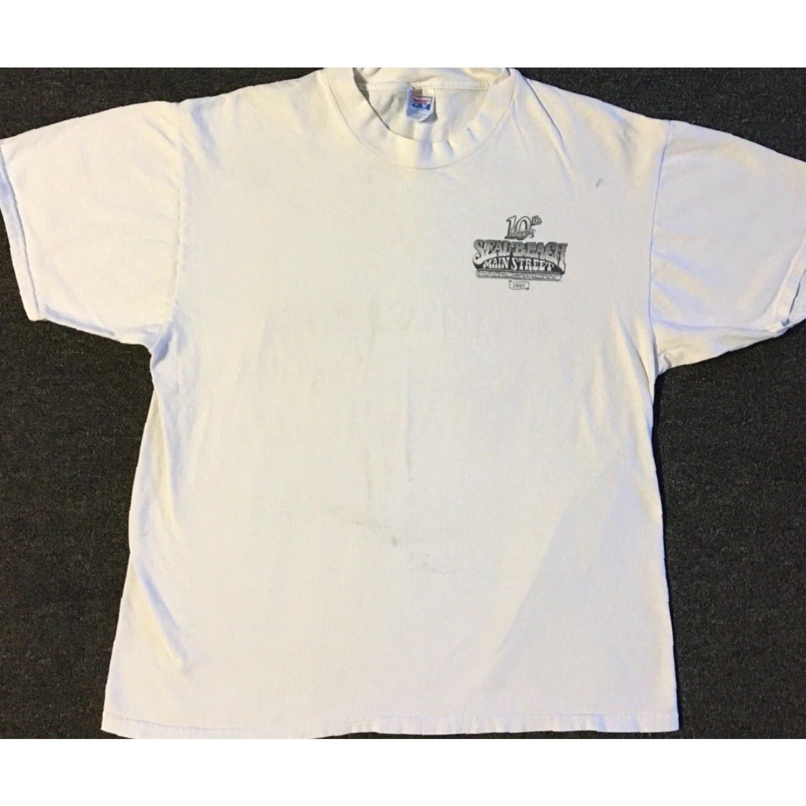 Vintage VINTAGE 90s Seal Beach Car Show Faded Distress Shirt S Hot Rod Beach Surf Art Grunge Shirt Mens White 90s California Cars Grunge Vintage Size US S / EU 44-46 / 1 - 2 Thumbnail