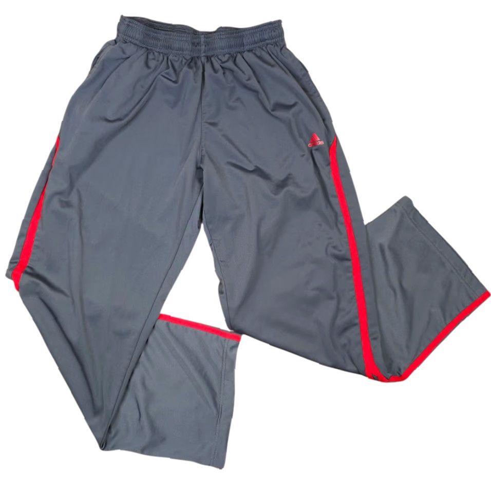 Adidas Adidas Track Pants Mens Size Medium Gray Red Athletic Warm Up 027344 AAL001 Size US 31 - 2 Thumbnail
