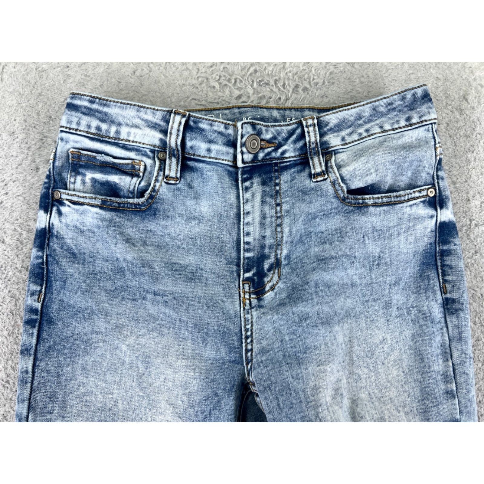 Vintage VINTAGE No Boundaries Jeans Womens Flared Denim Pants 25x29 Distressed Light Wash Blue 90s Girls Size 30" / US 8 / IT 44 - 4 Thumbnail