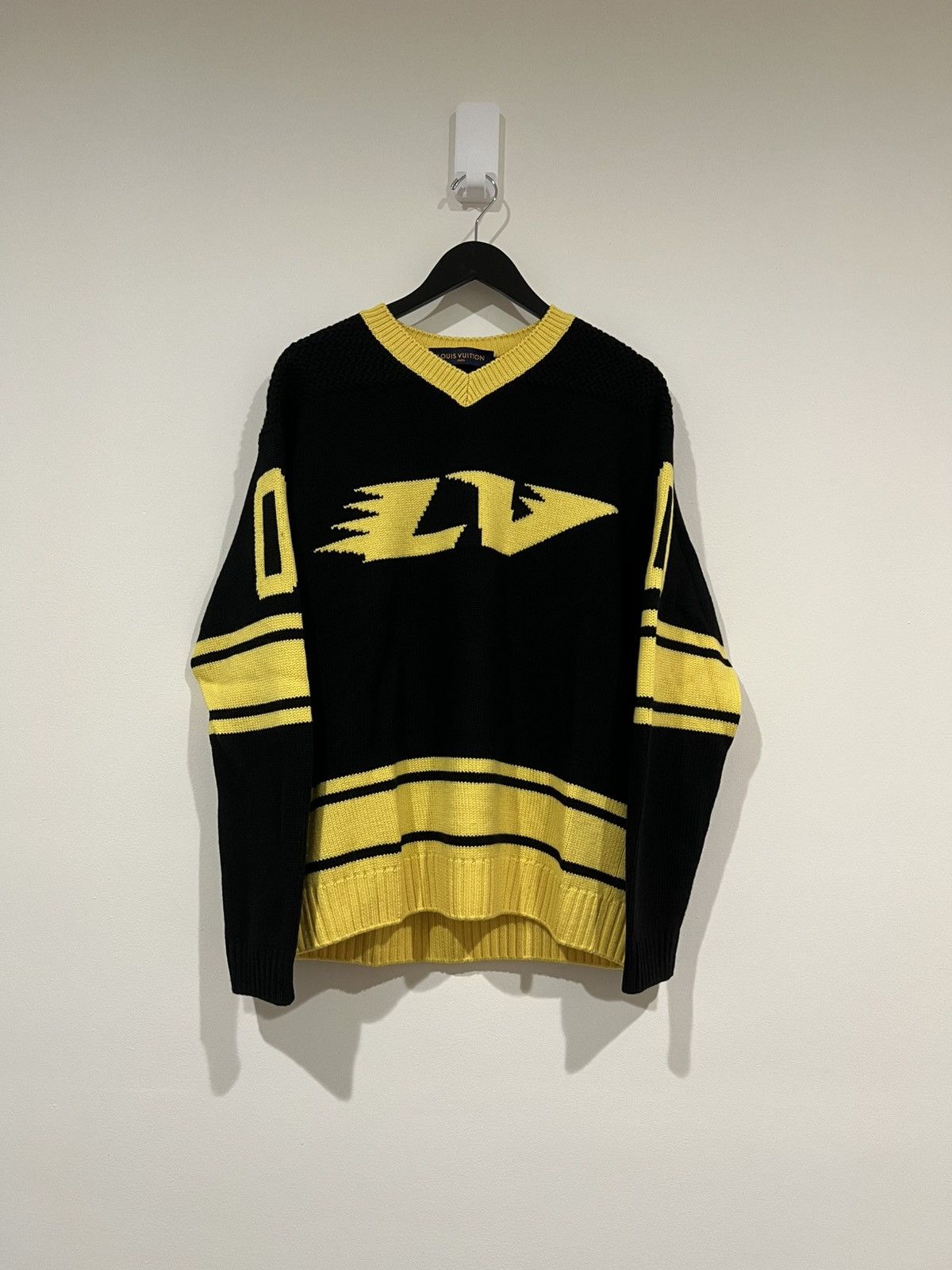 SS22 Hockey Football Intarsia Knit Sweater by Virgil Abloh