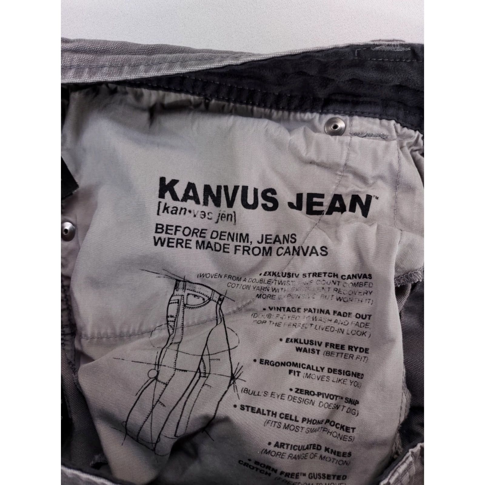 Vintage VINTAGE Kuhl Kanvus Jean Pants Gray Mens 34 x 30 Straight Inseam 29" 34 Size US 34 / EU 50 - 3 Thumbnail