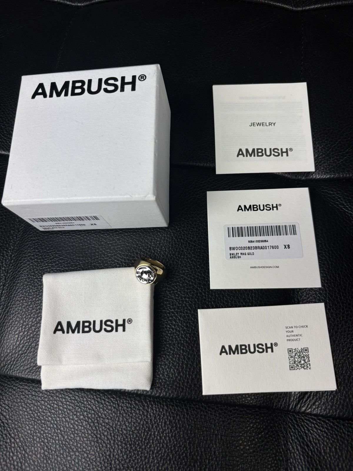 Ambush Design Ambush pinky smile logo ring gold plated Size ONE SIZE - 2 Thumbnail