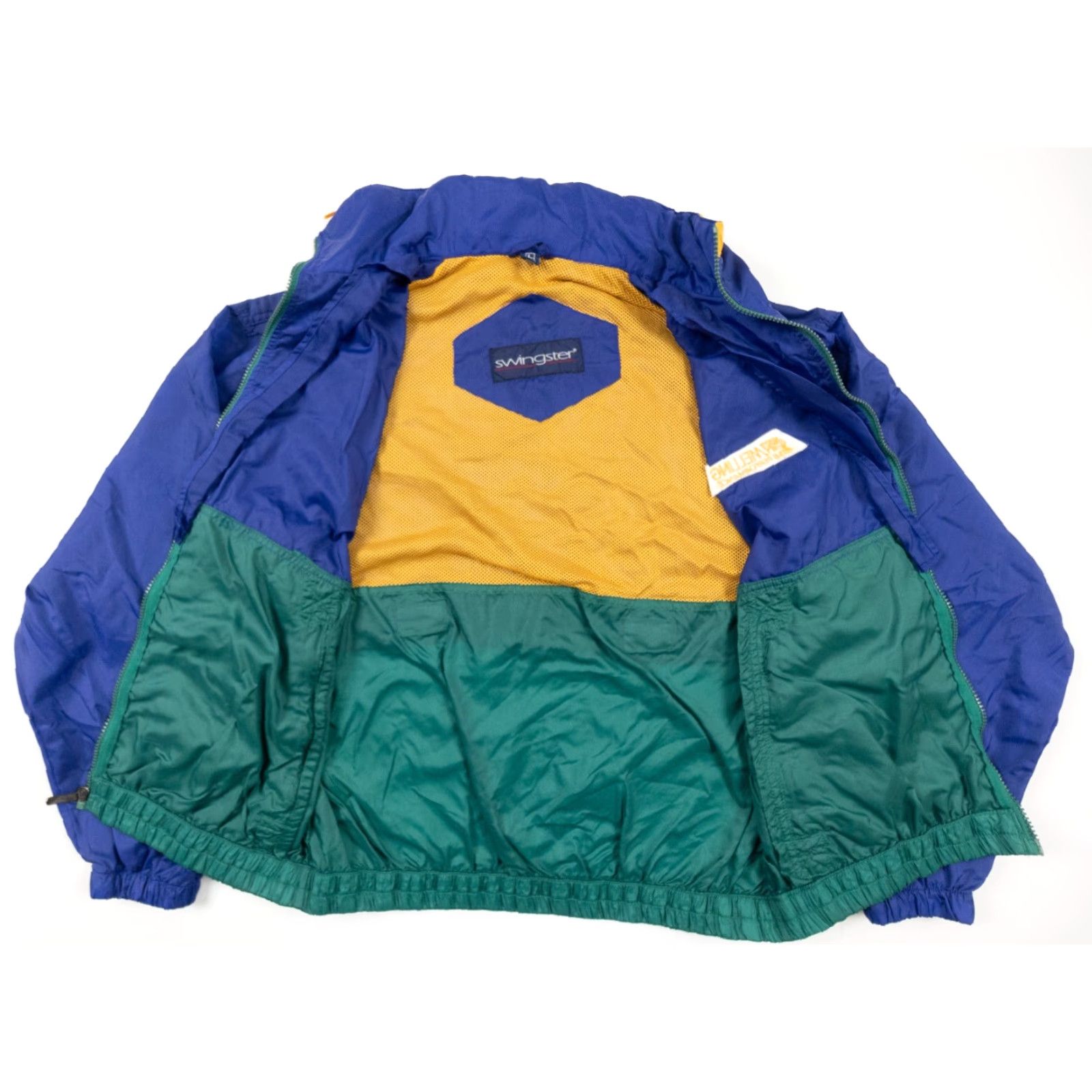 Vintage VINTAGE Swingster Jacket Windbreaker Adult Large Blue Green Nylon Hooded VTG Size US L / EU 52-54 / 3 - 5 Thumbnail