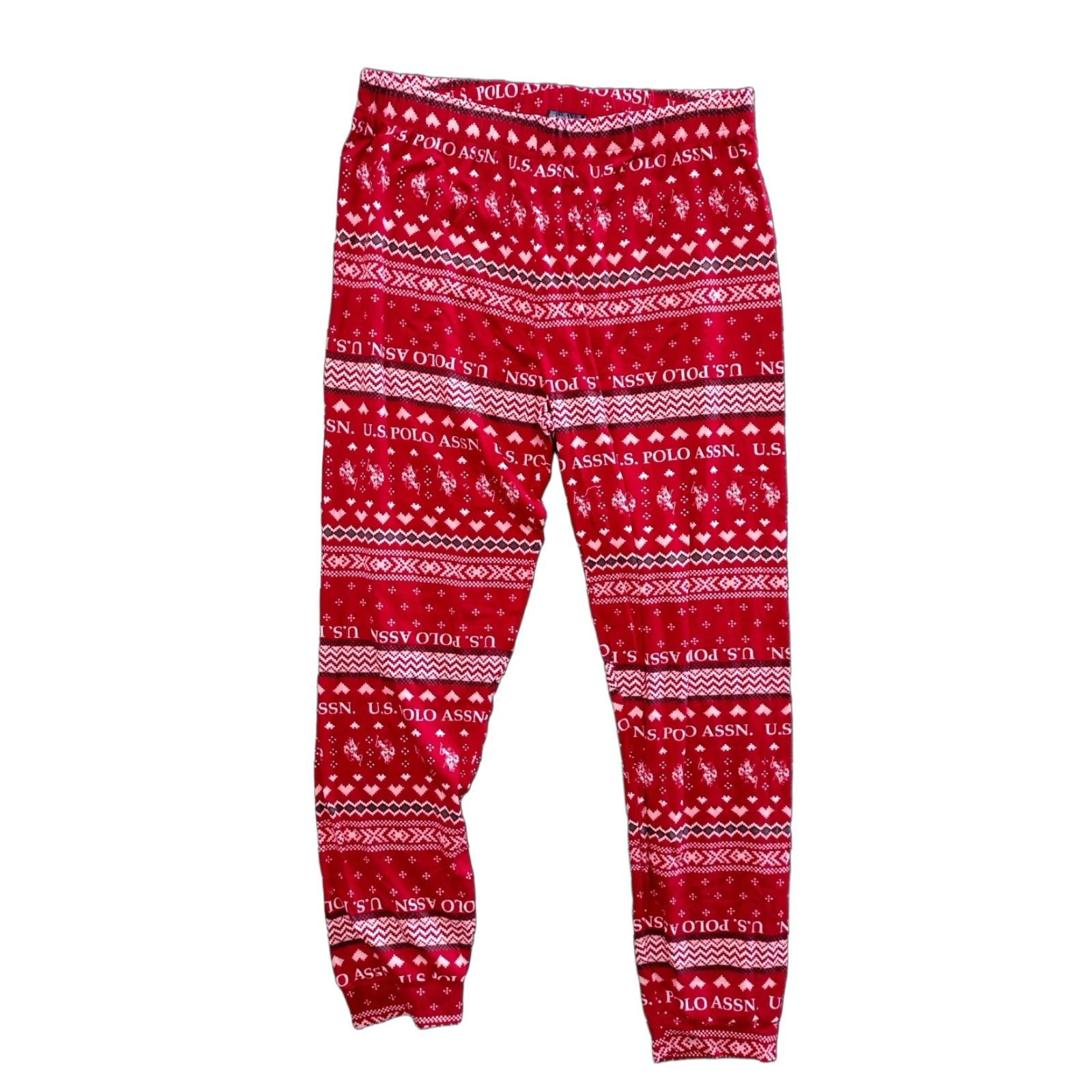 U.S. Polo Assn. U.S. Polo Assn. Women's Red Elastic Waist Sleep Logo Heart Joggers XL Size 40" / US 18 - 1 Thumbnail