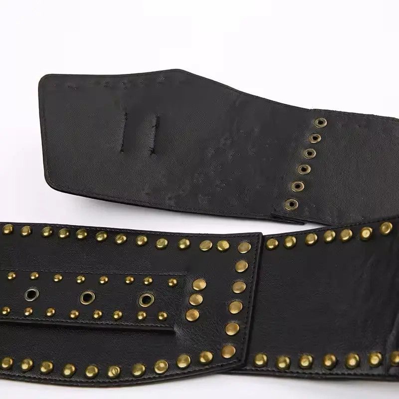 Japanese Brand Y2K Rivet Faux Leather Punk Style Crop Belts Size ONE SIZE - 3 Thumbnail