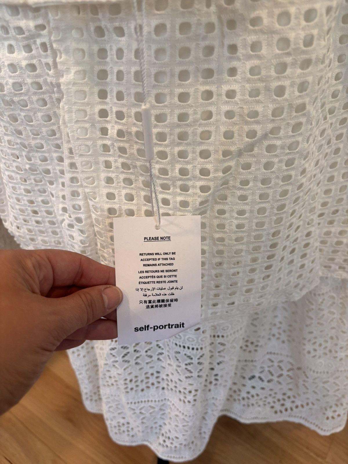 Self-Portrait SELF-PORTRAIT Tiered Broderie-Anglaise Midi Dress size 6 NWT Size M / US 6-8 / IT 42-44 - 9 Thumbnail