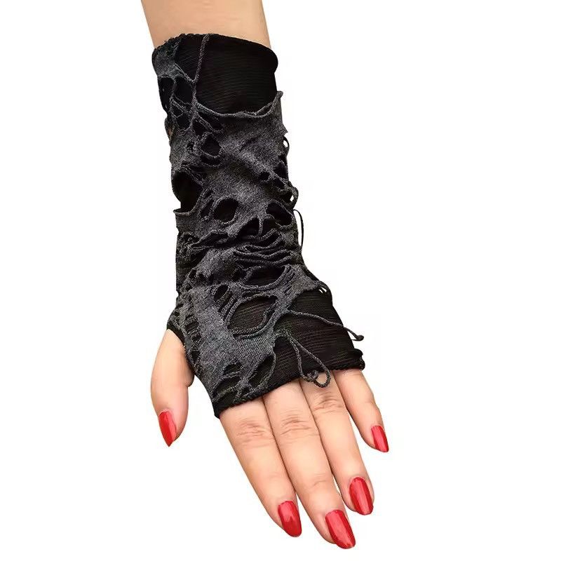 Japanese Brand Gothic Black Fingerless Gloves Size ONE SIZE - 2 Thumbnail