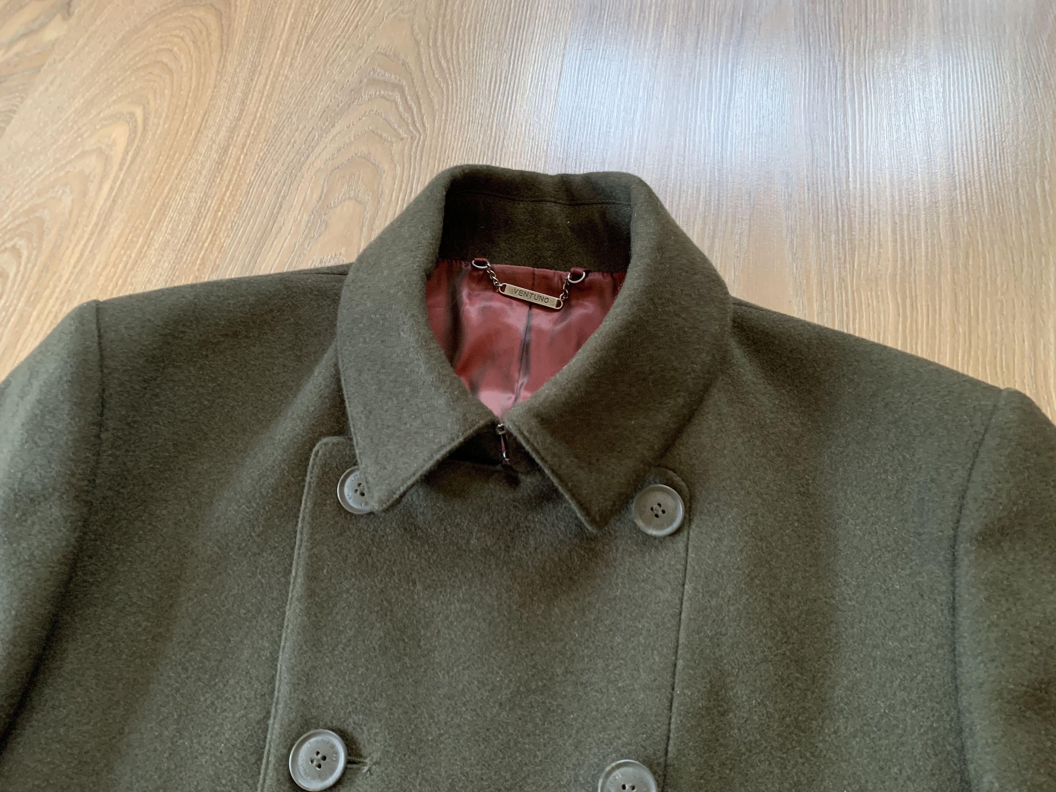 Designer × Vintage Ventuno 21 Mens Khaki Wool Coat Size US L / EU 52-54 / 3 - 5 Thumbnail