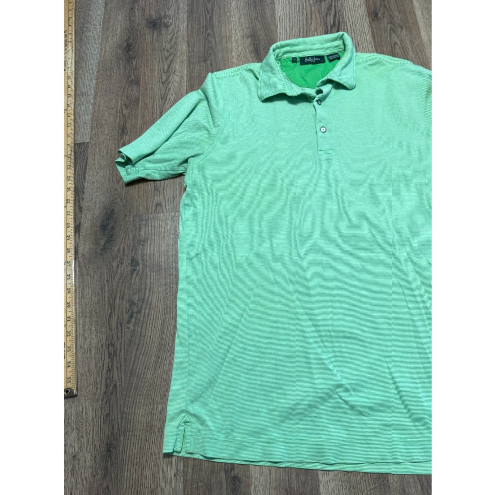 Vintage Bobby Jones Shirt Polo Shirt Men's Large Green White Striped Polo Shirt Size US L / EU 52-54 / 3 - 4 Thumbnail