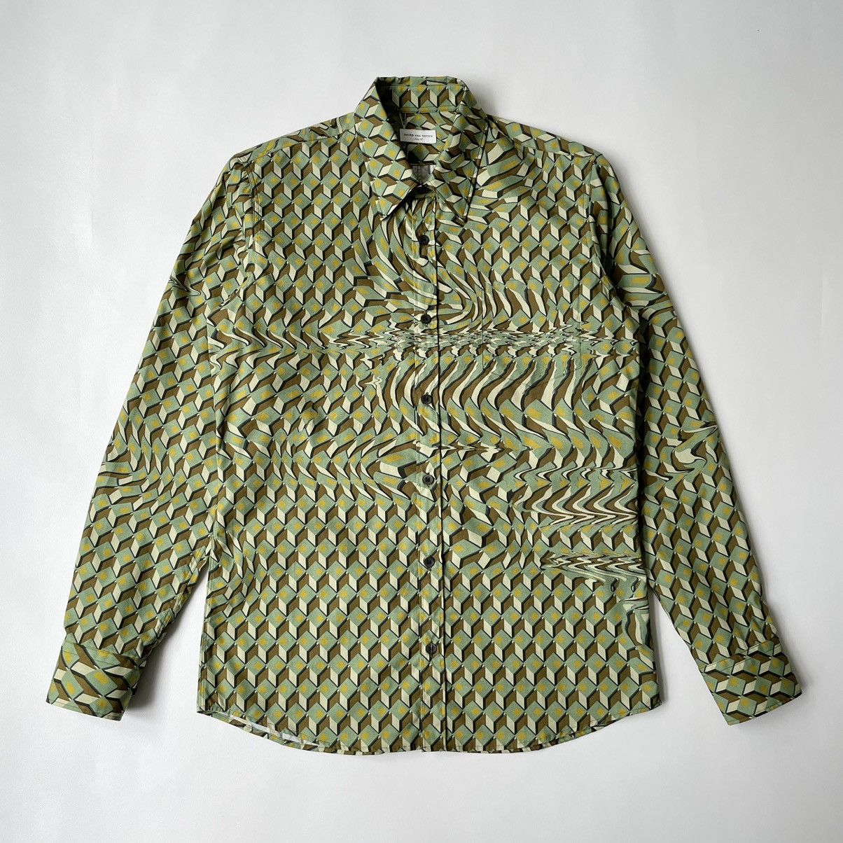 image of Dries Van Noten Warped 70's Print Shirt, Men's (Size Small)