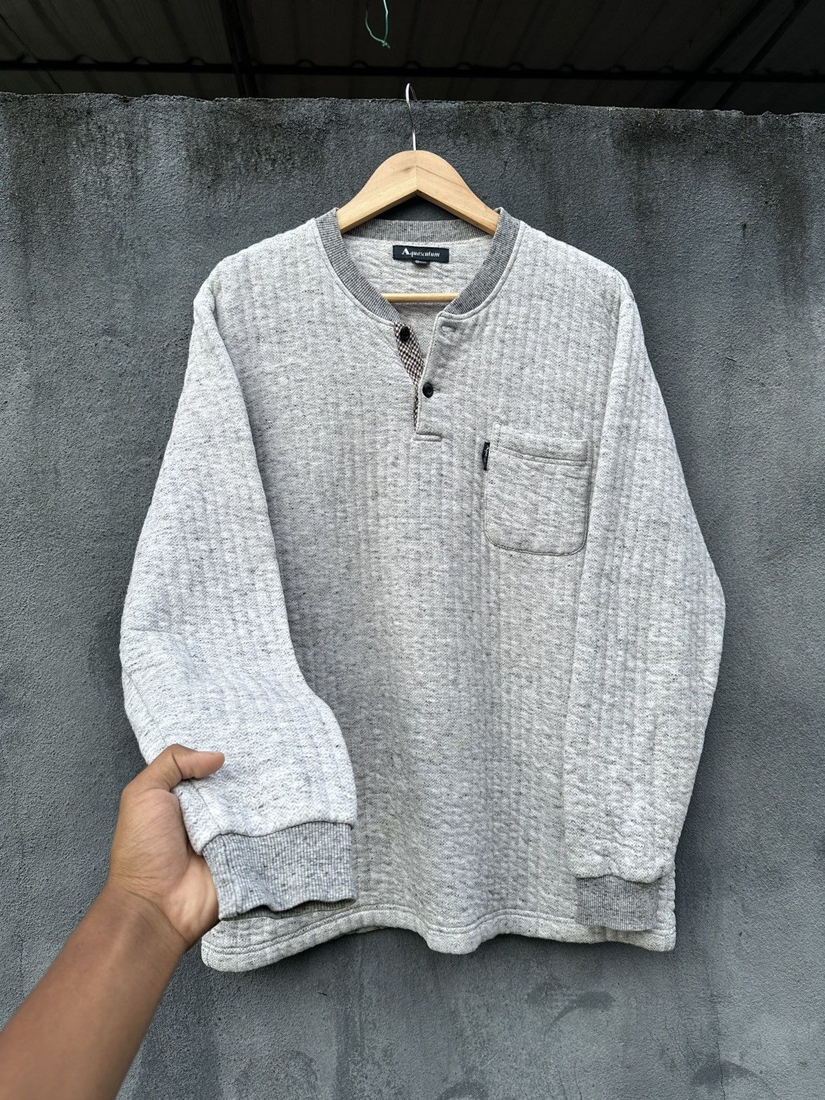 Aquascutum 👹Aquascutum Half Button Long Sleeves Shirt Size US M / EU 48-50 / 2 - 5 Thumbnail