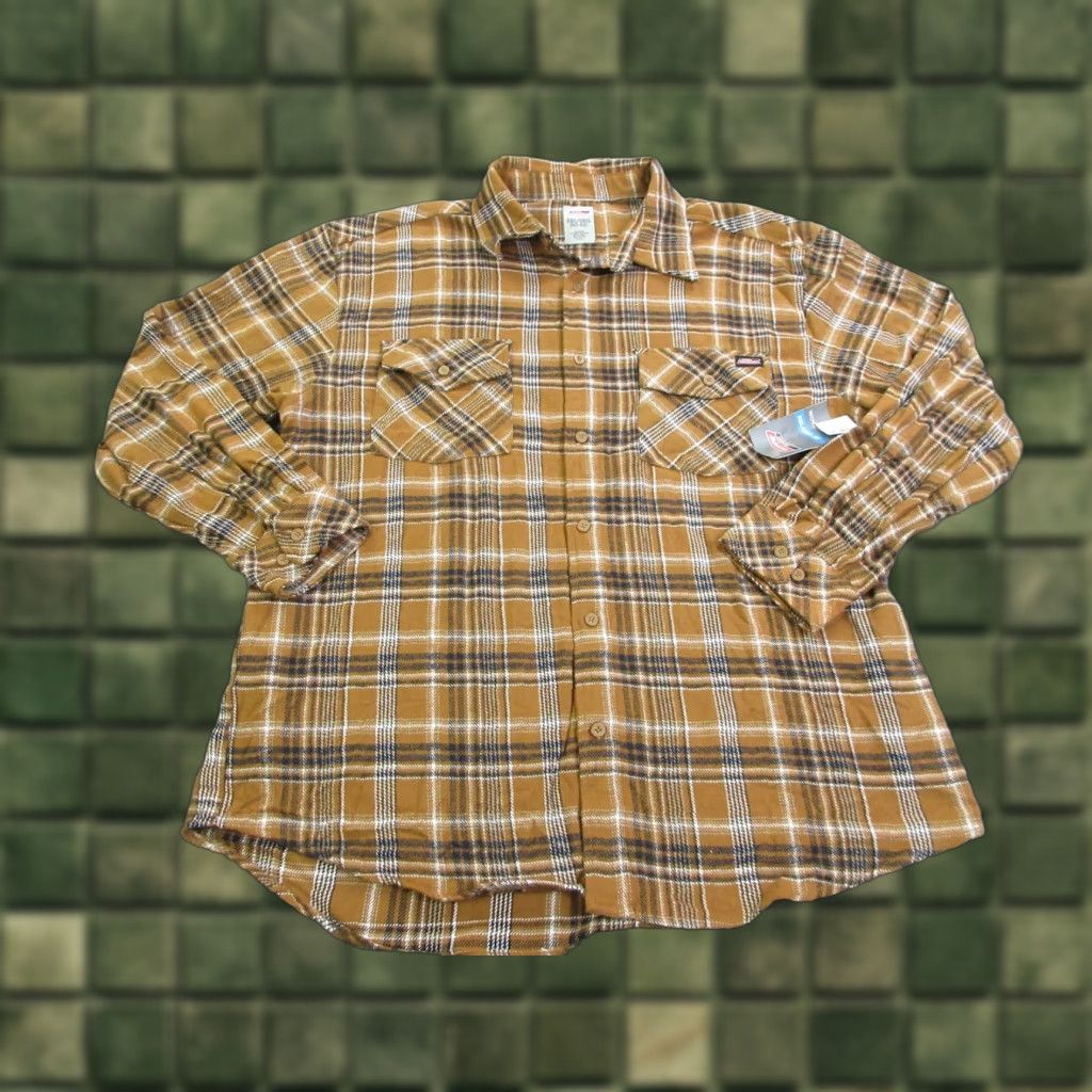 VINTAGE Dickies Flannel Shirt Mens 2XL Long Sleeve Button Up