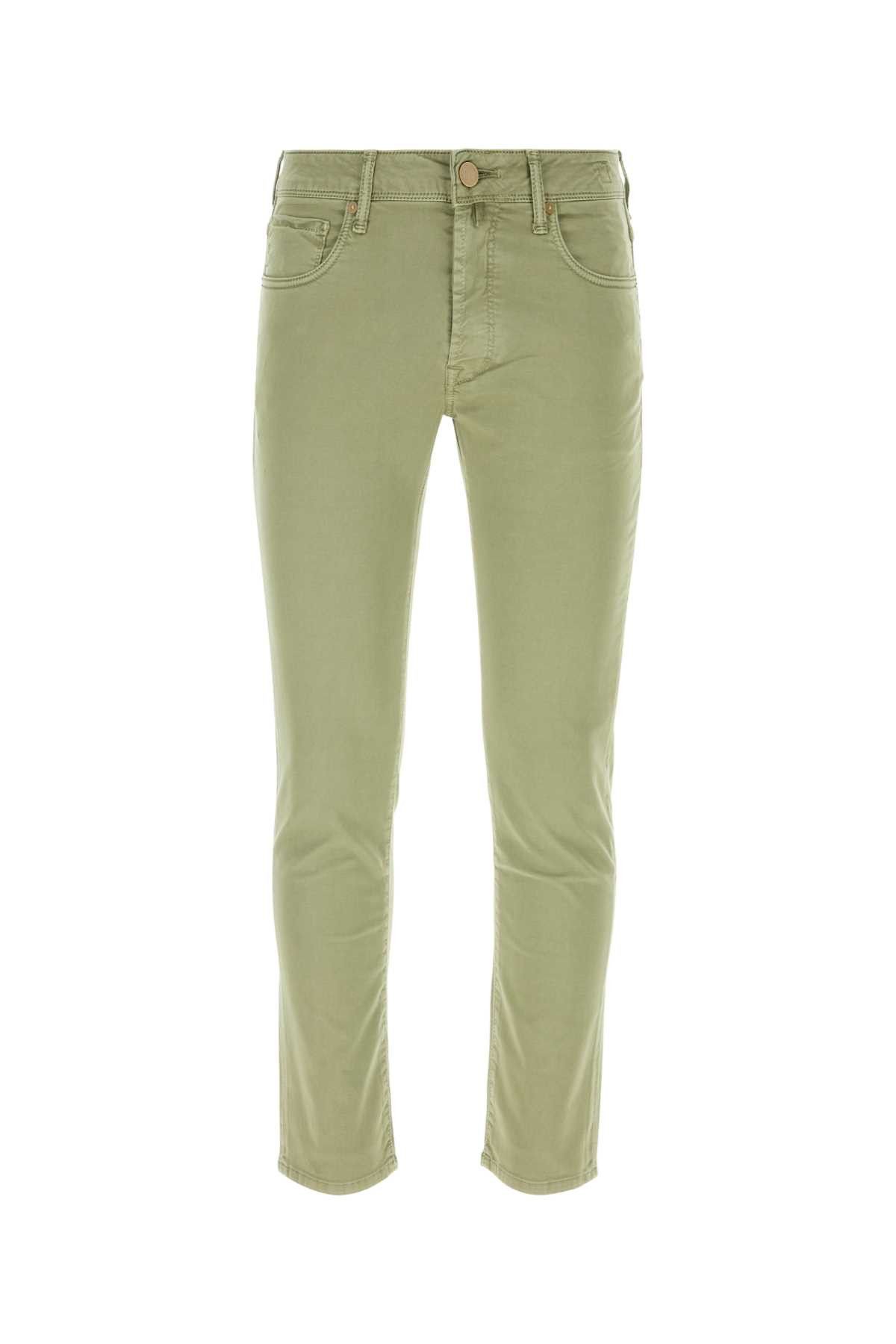 image of Incotex Pistachio Green Cotton Pant, Men's (Size 35)