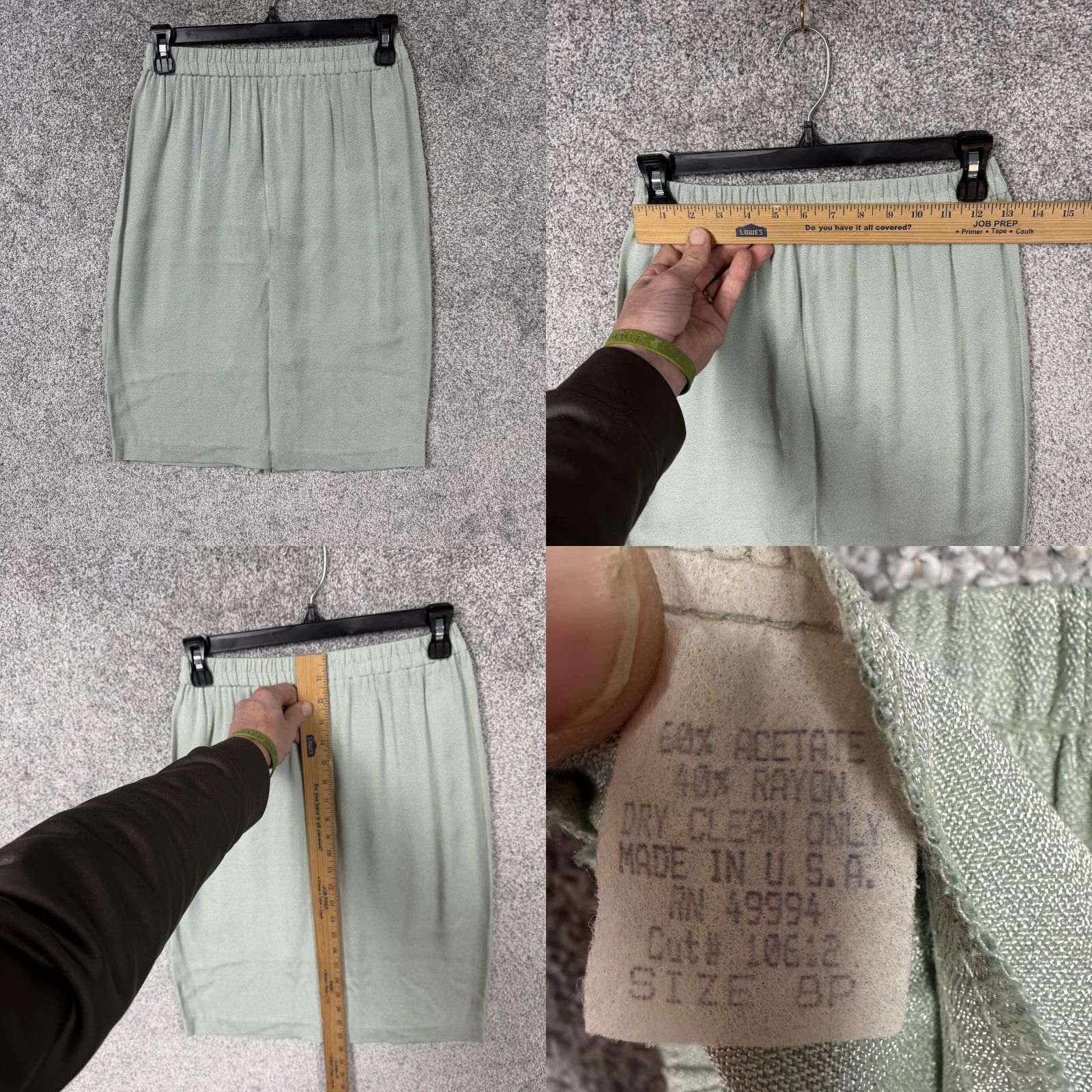 Vintage VINTAGE R&M Richards Skirt Suit 8P Petite Green Floral Jacquard Lace 2-Piece Set Women Party Elegant Size 30" / US 8 / IT 44 - 8 Thumbnail
